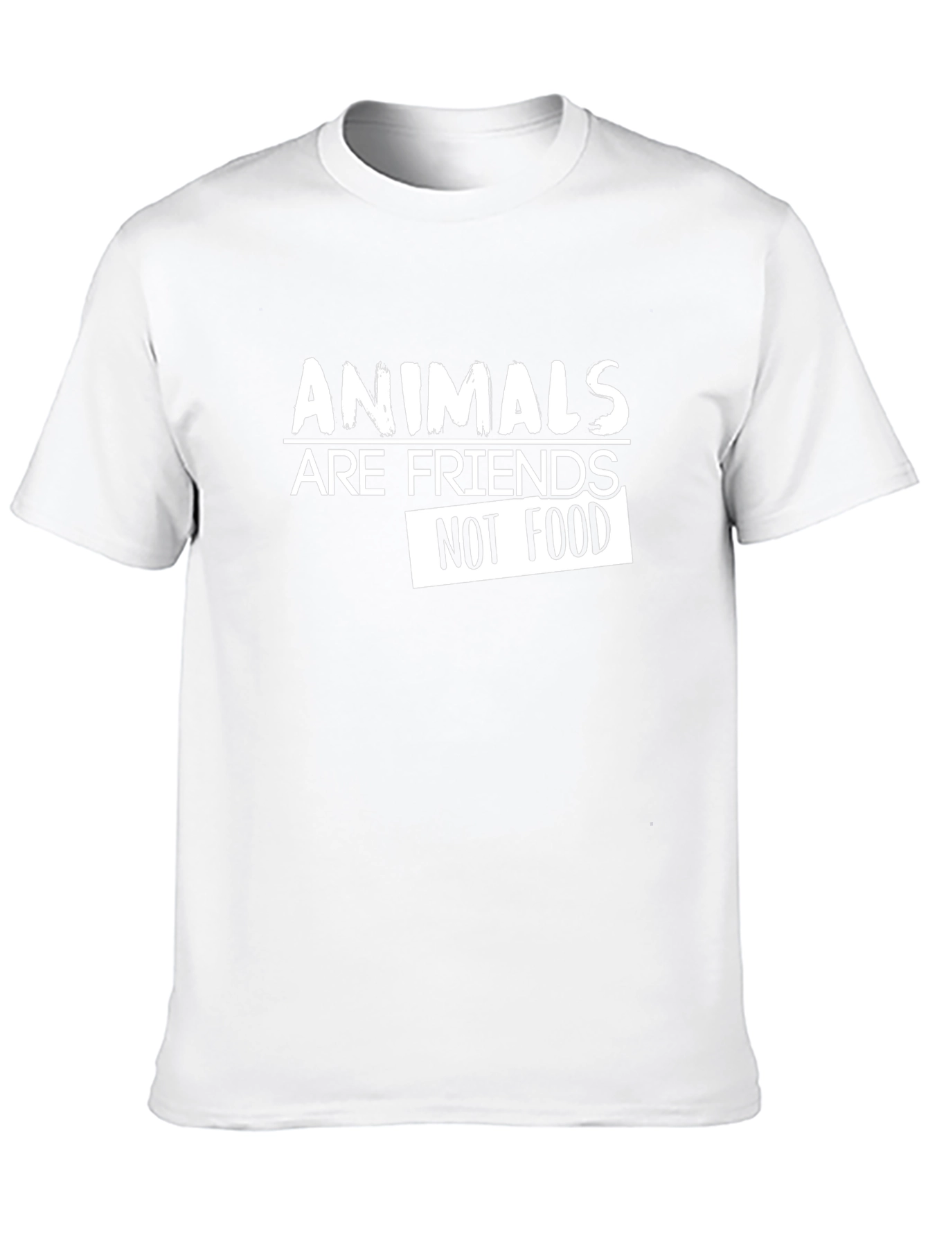 Animals Are Friends Not Food Black T-Shirt