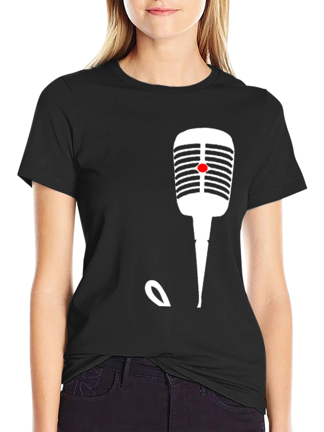 Retro Microphone Graphic T-Shirt - Classic Style