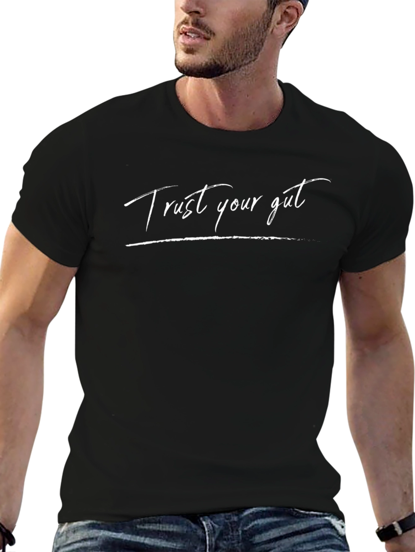 Trust Your Gut Black Graphic Tee