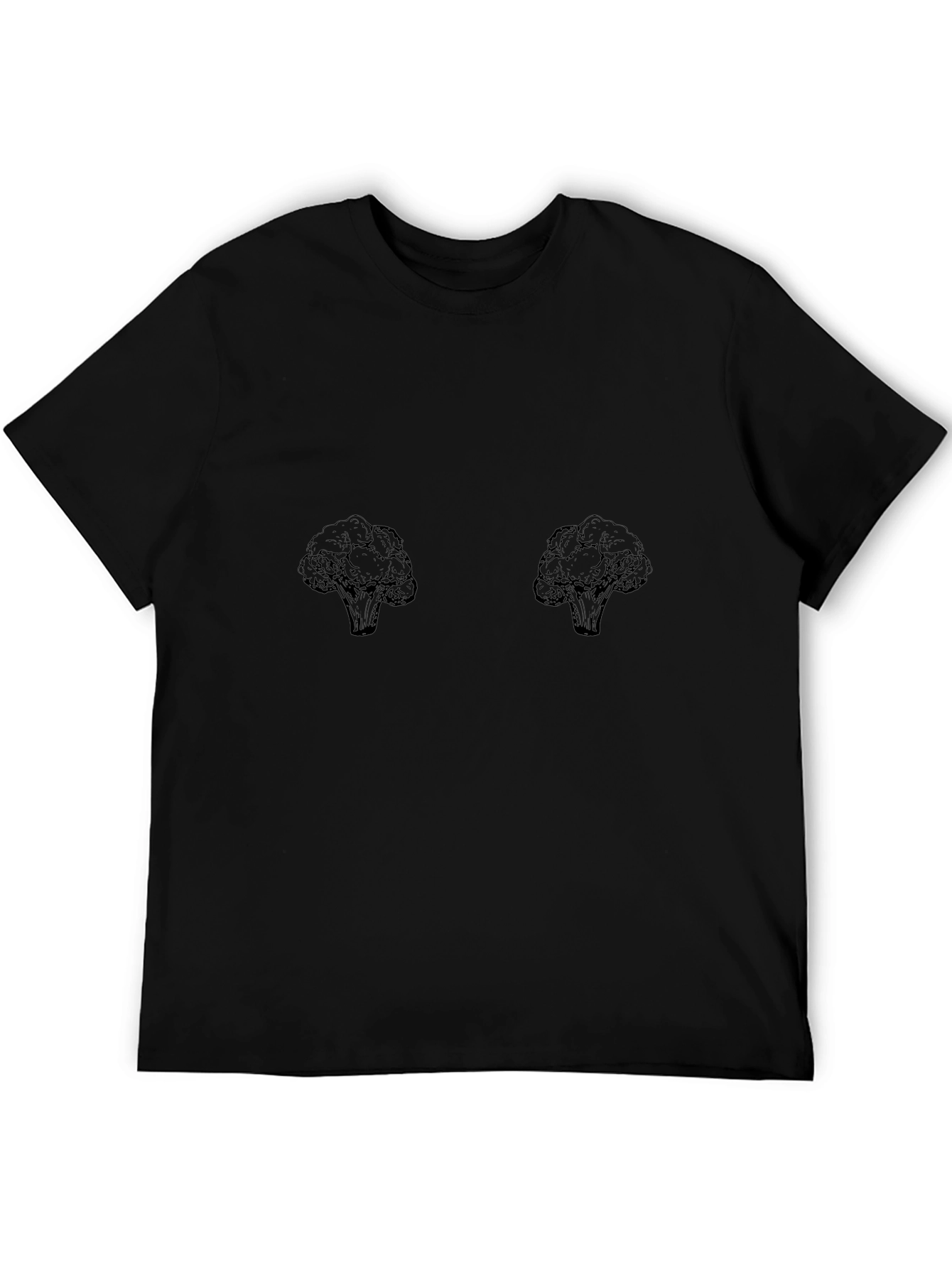 Broccoli Print Graphic Tee - Funny Food Shirt