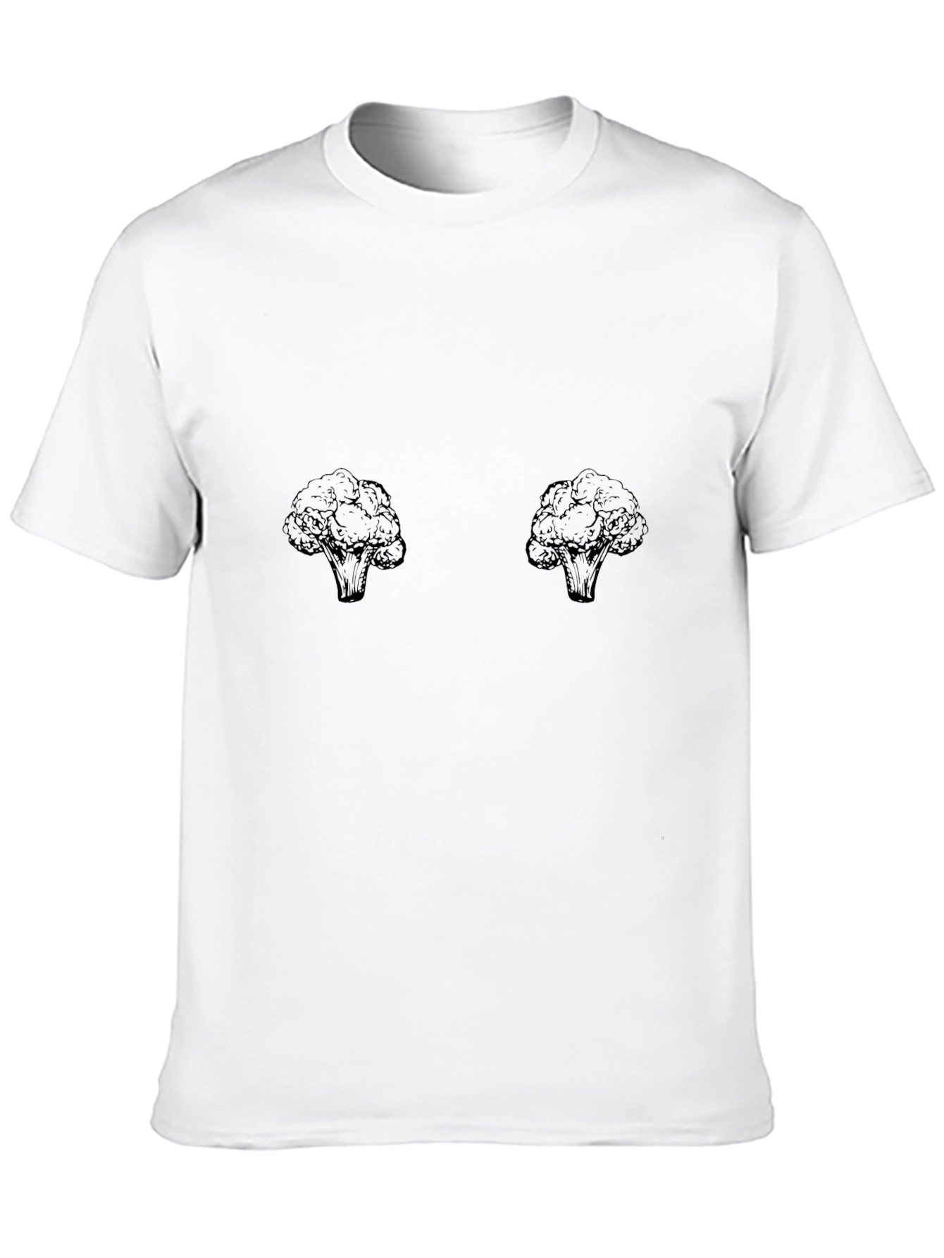 Broccoli Print Graphic Tee - Funny Food Shirt