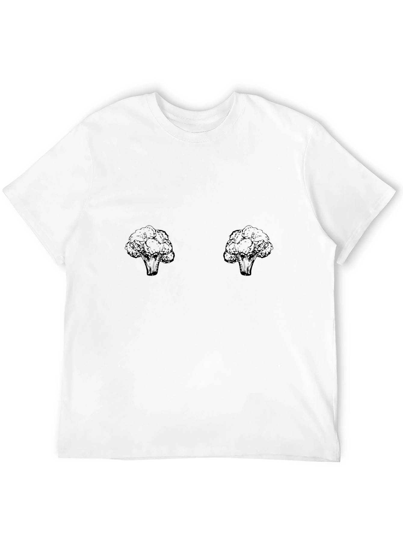 Broccoli Print Graphic Tee - Funny Food Shirt