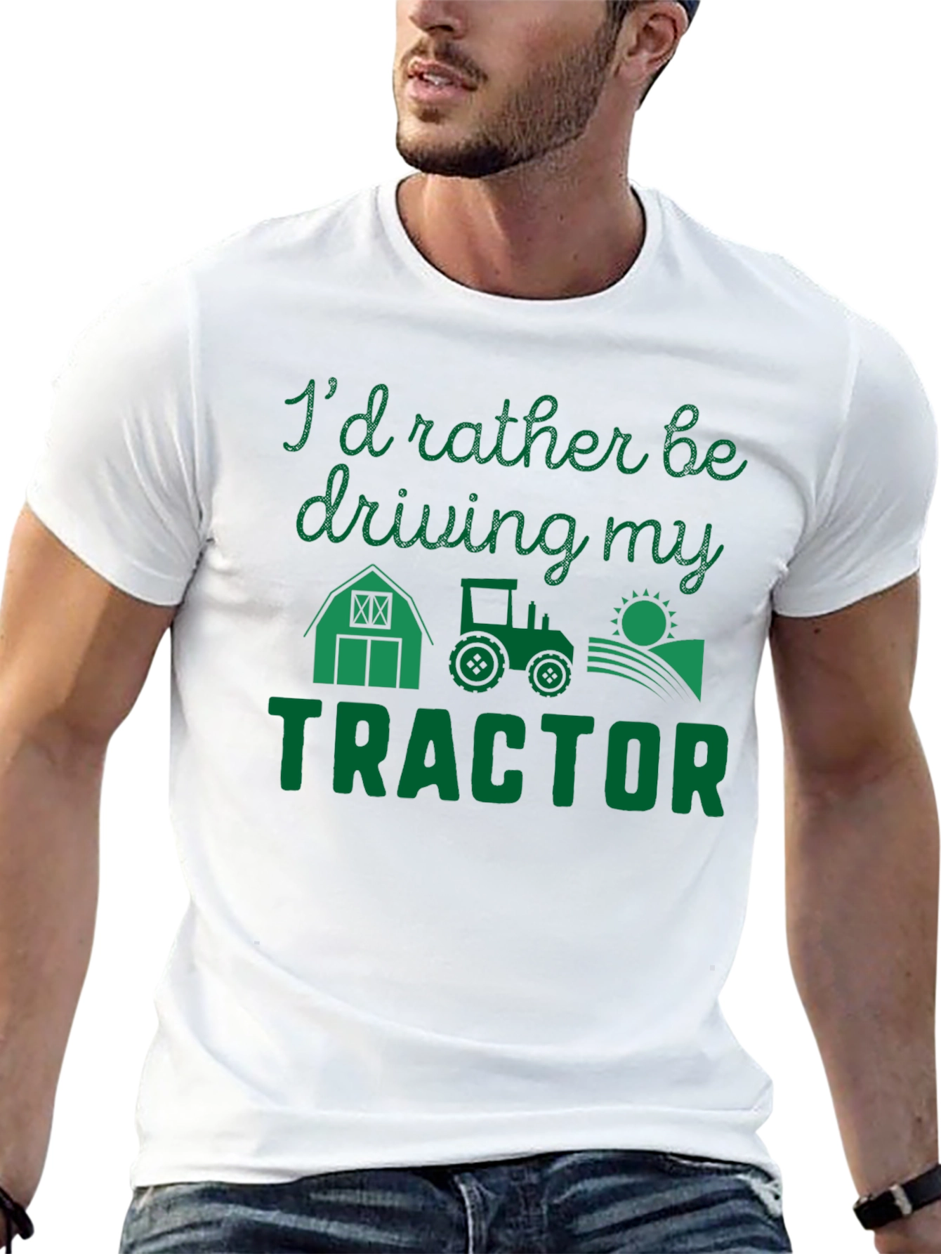 Id Rather Be Driving My Tractor T-Shirt