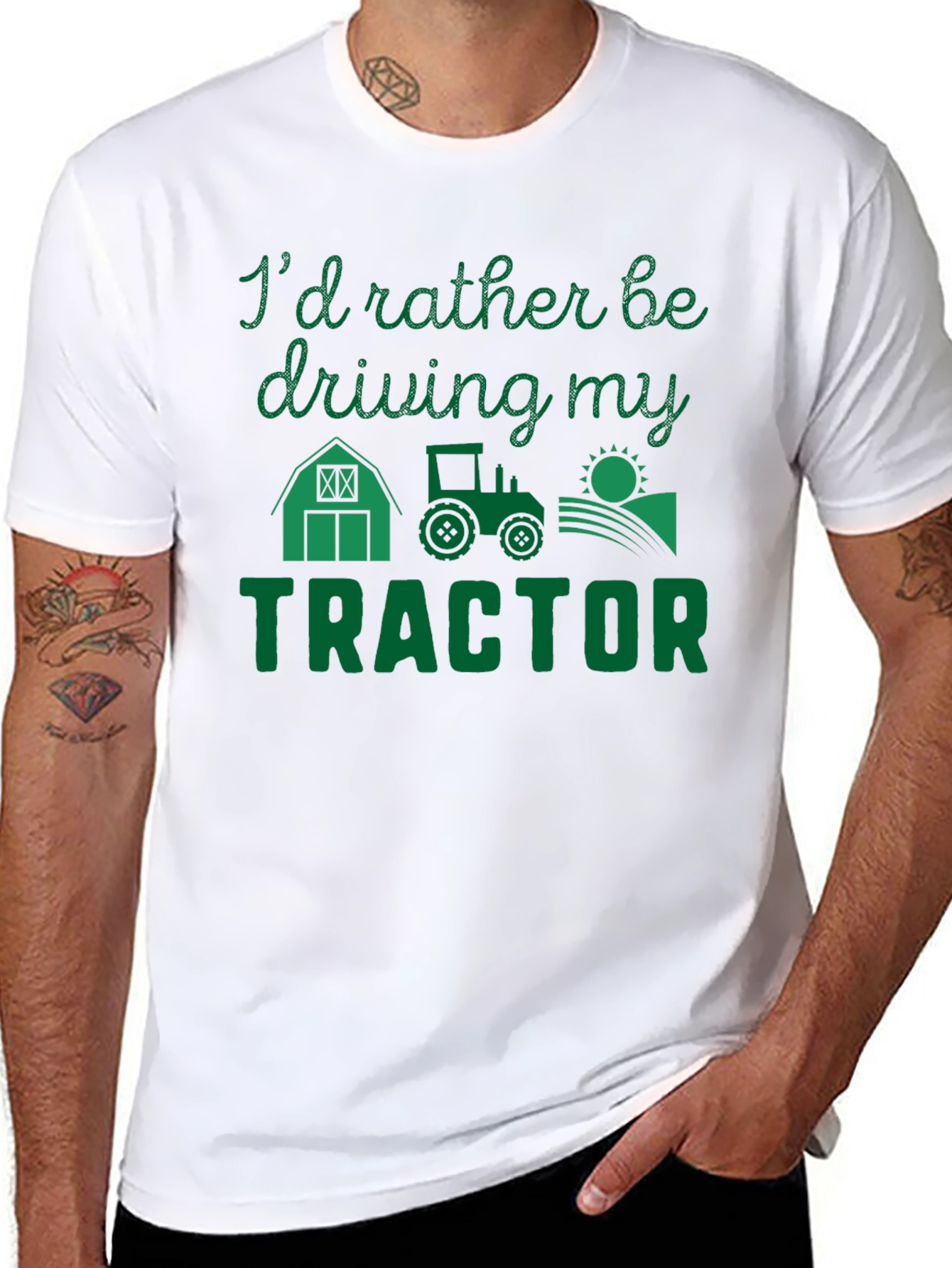 Id Rather Be Driving My Tractor T-Shirt