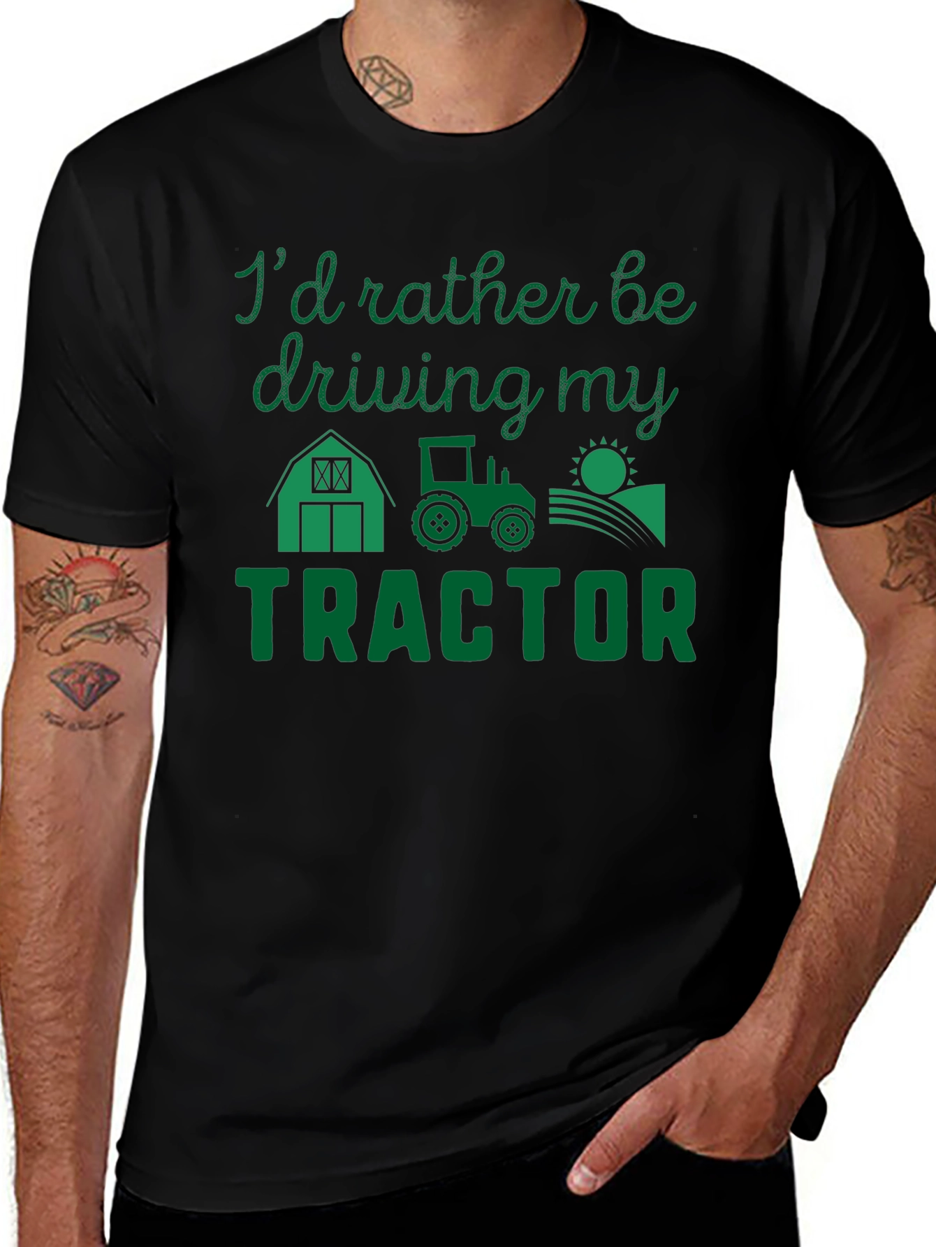 Id Rather Be Driving My Tractor T-Shirt