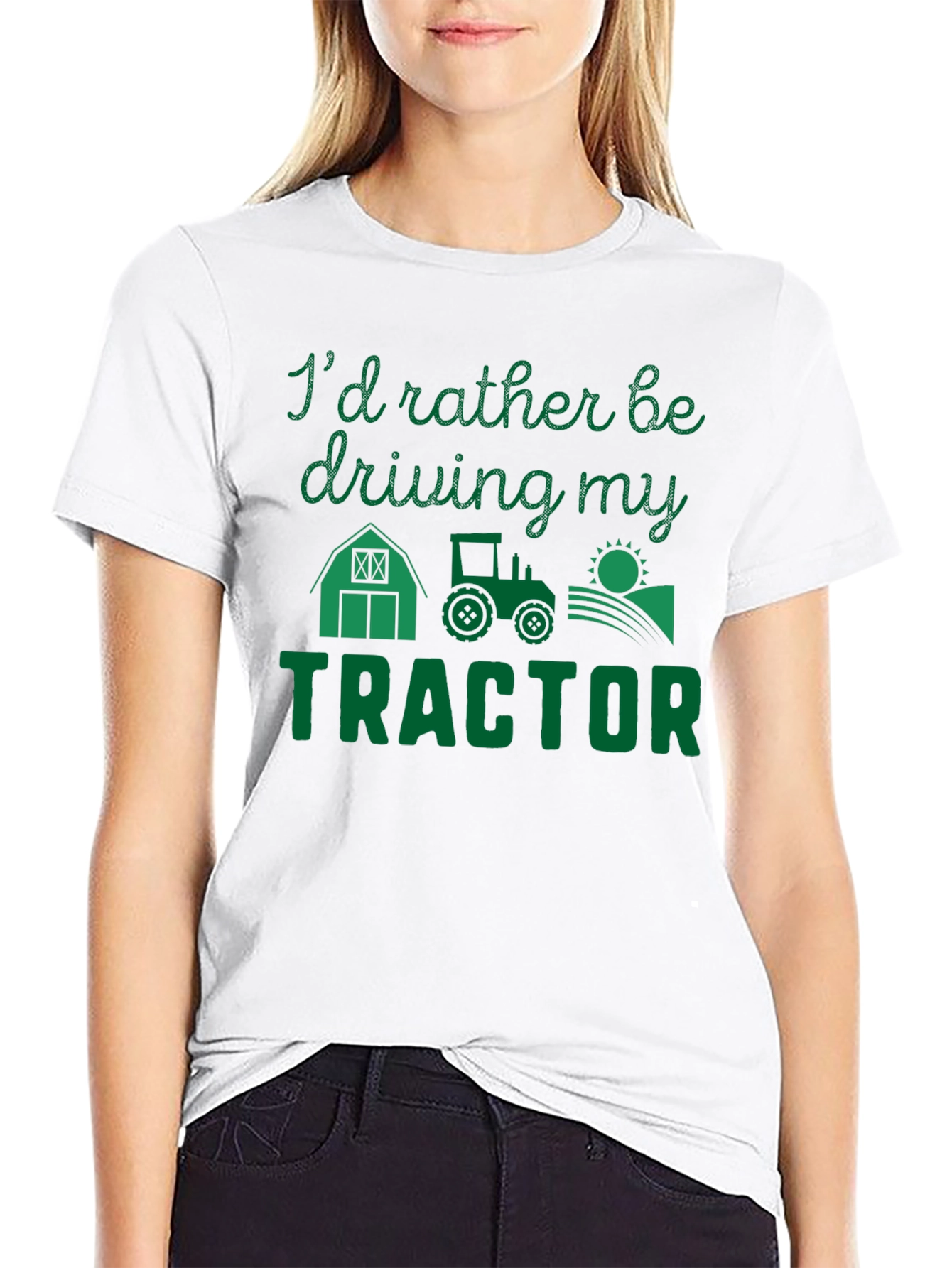Id Rather Be Driving My Tractor T-Shirt