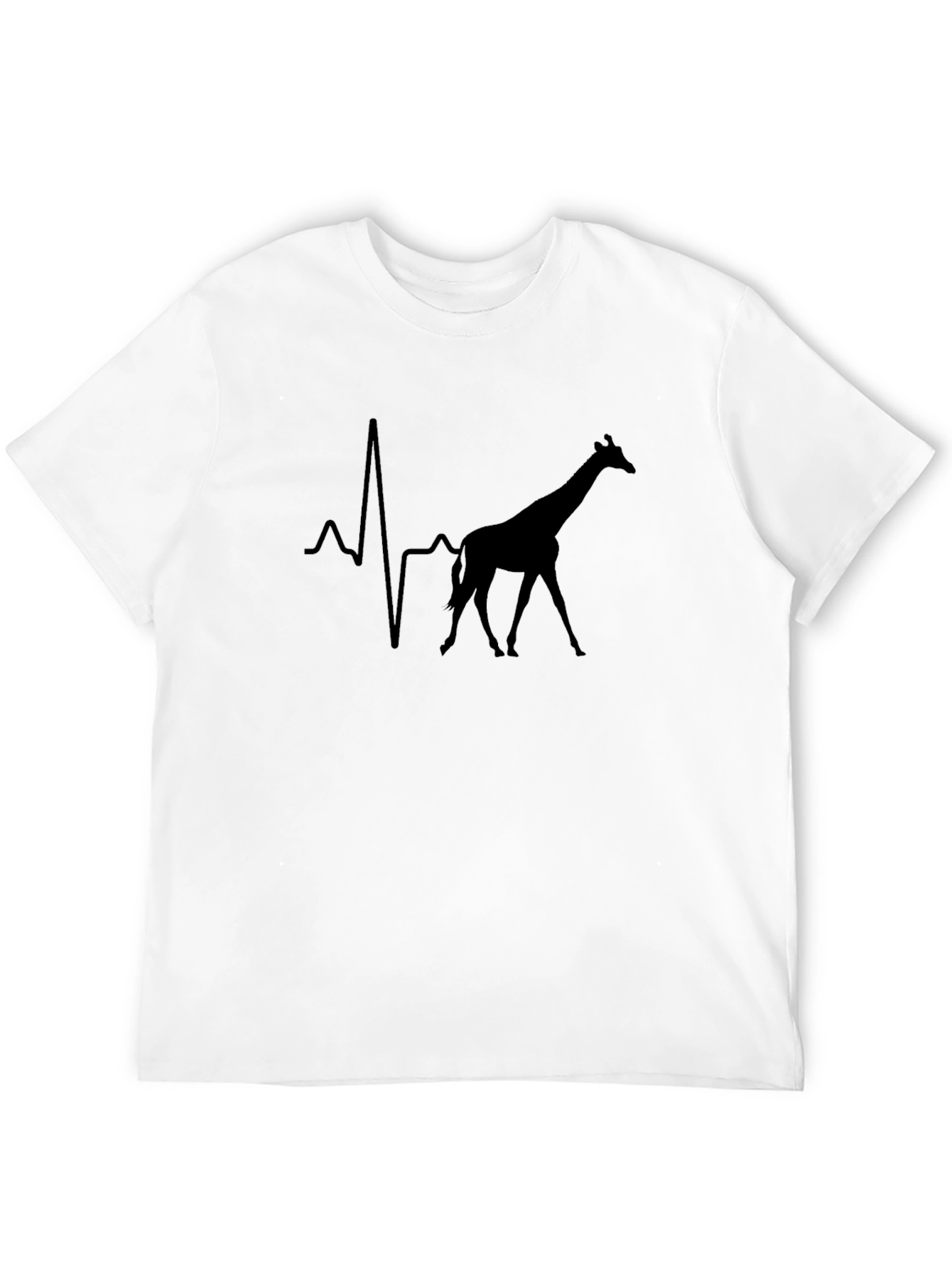 Giraffe Heartbeat Graphic Tee - Unique Animal Lover Shirt