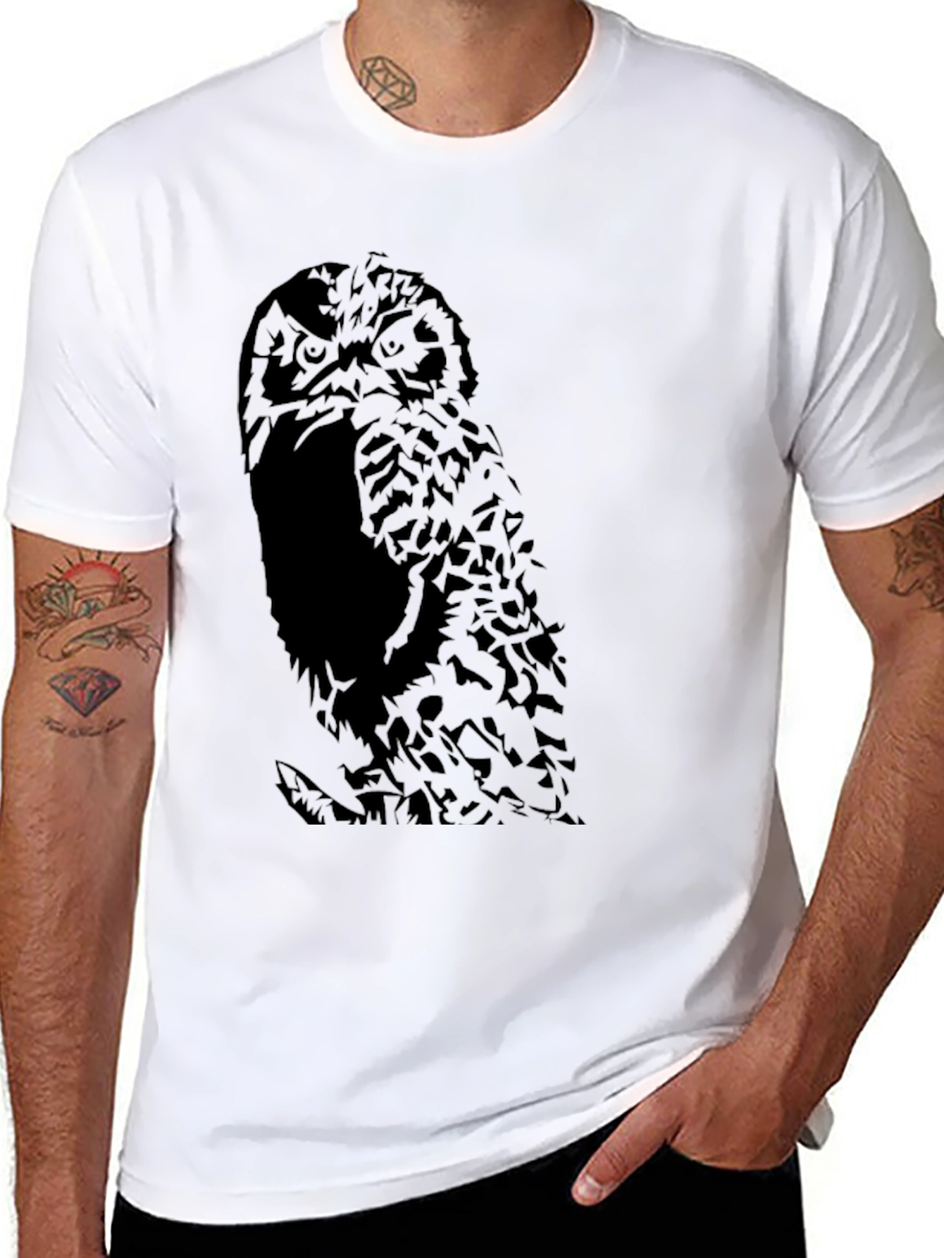 Owl Graphic Black T-Shirt