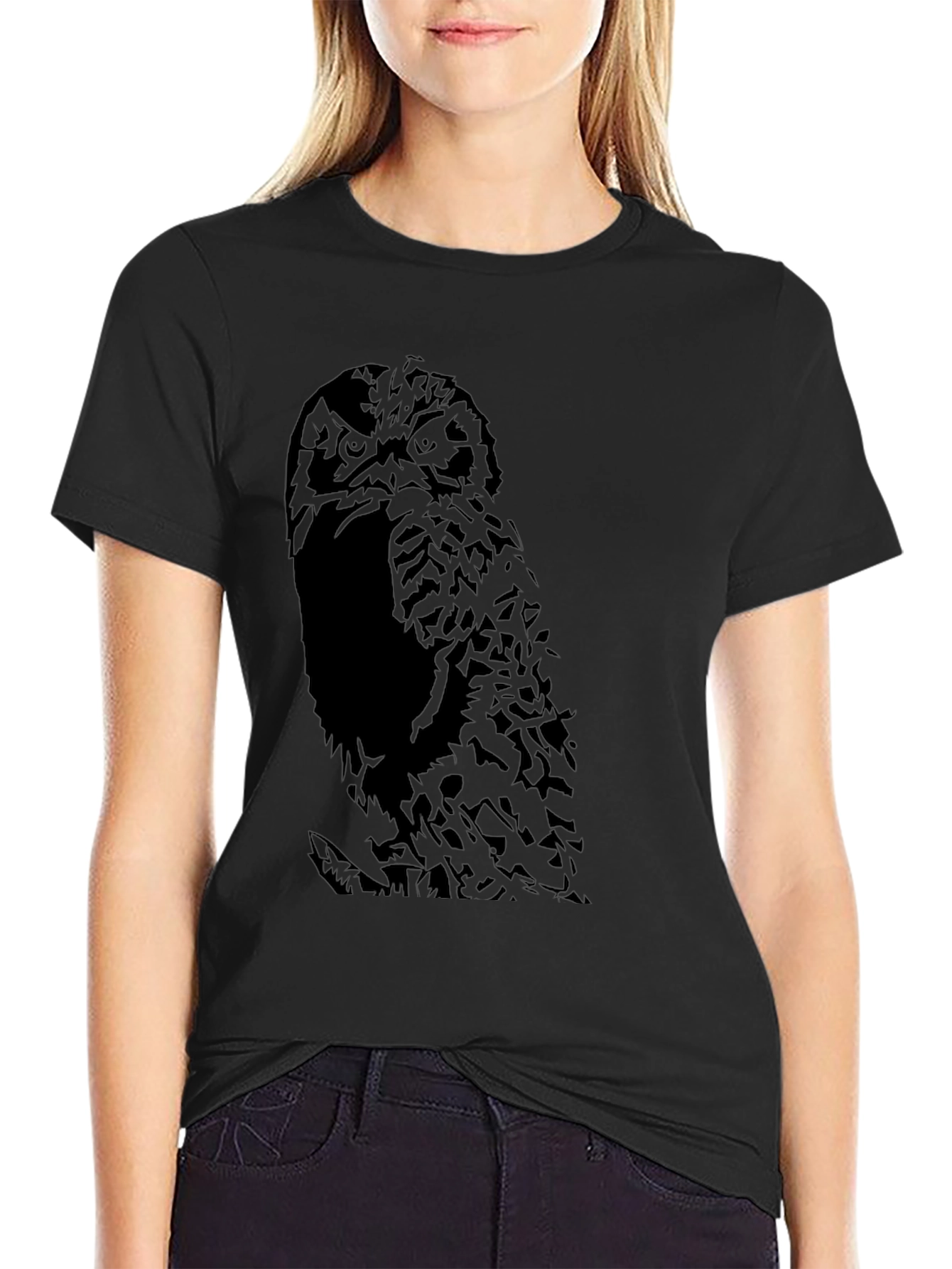 Owl Graphic Black T-Shirt