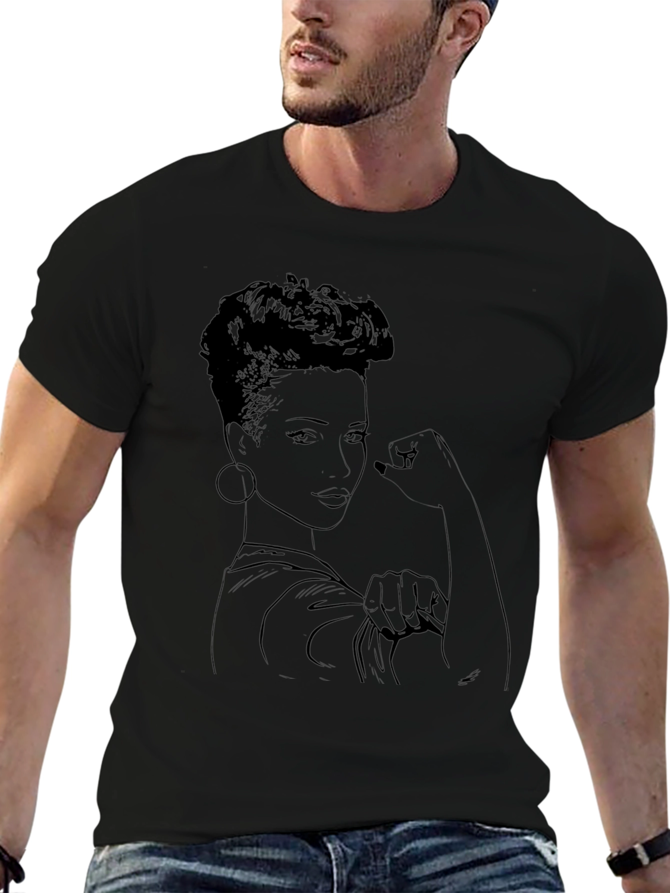 Empowered Woman Graphic Tee - Black