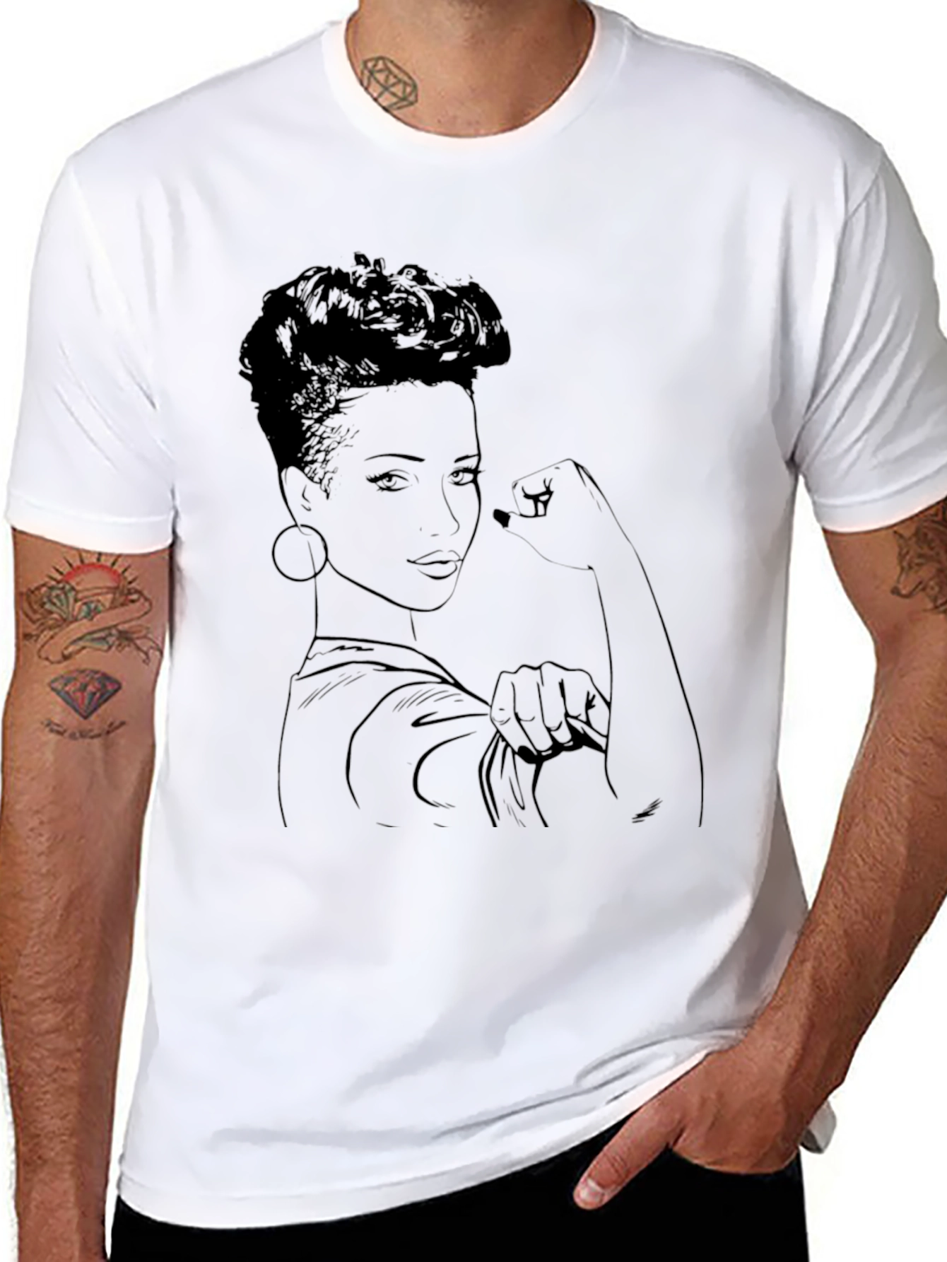 Empowered Woman Graphic Tee - Black