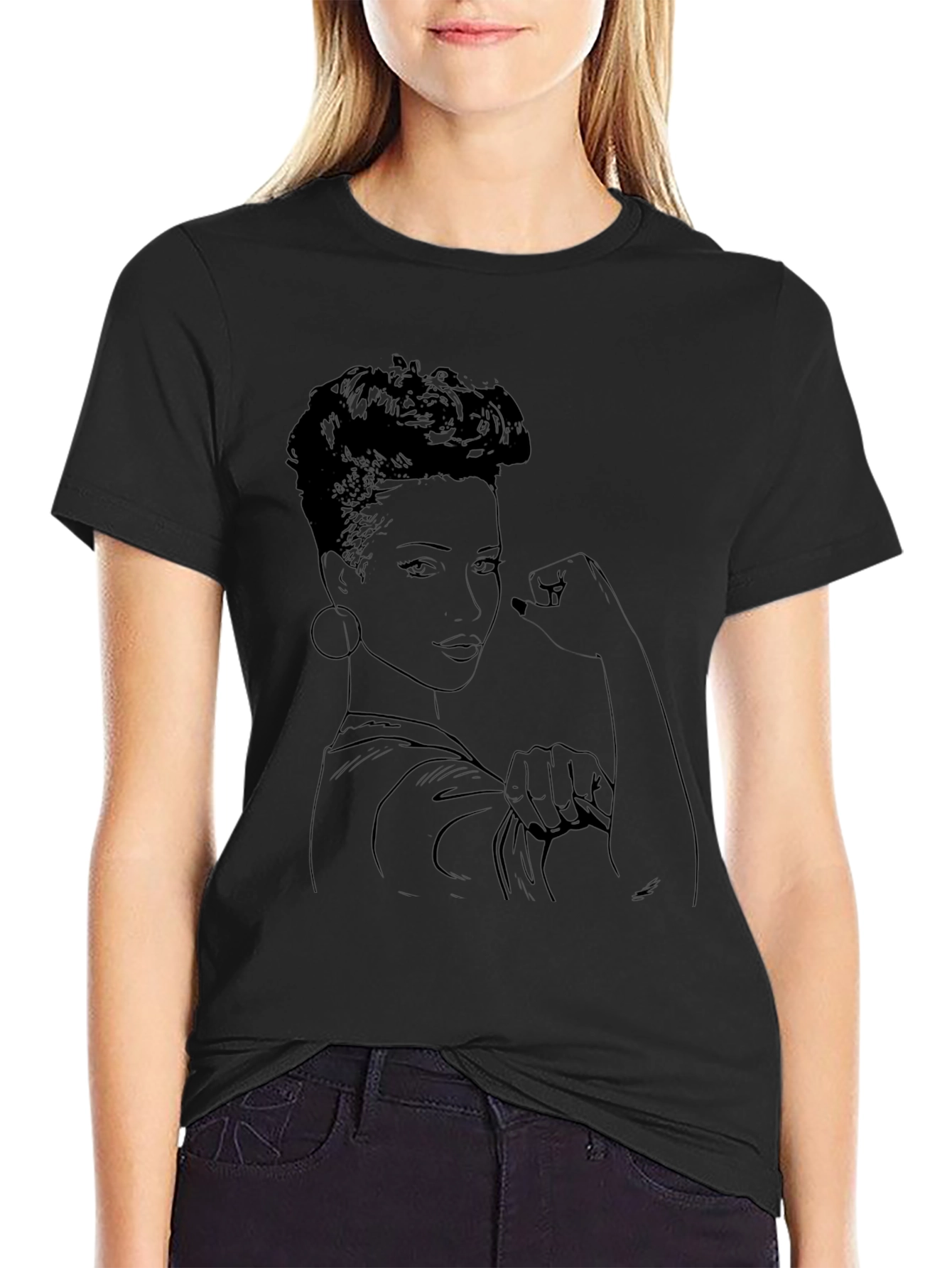 Empowered Woman Graphic Tee - Black