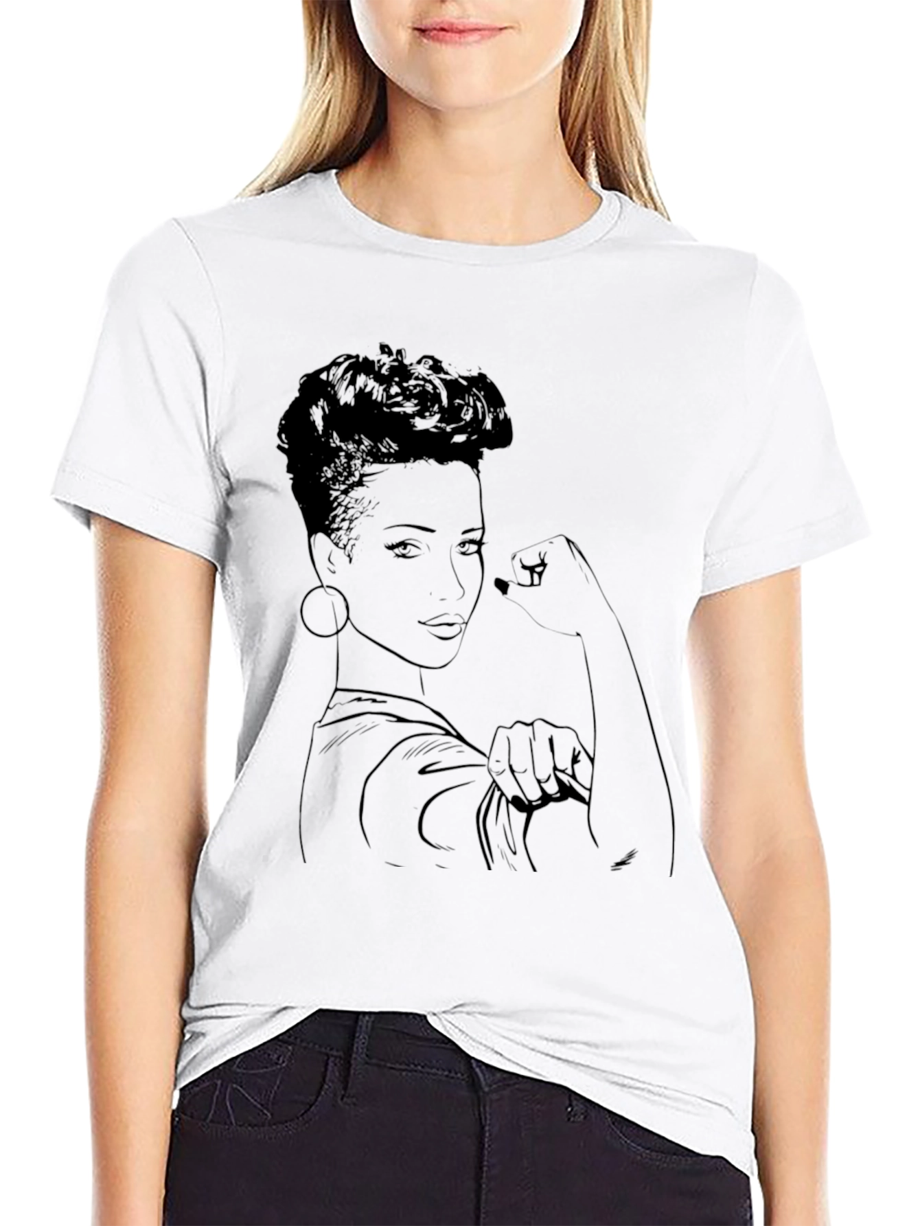 Empowered Woman Graphic Tee - Black