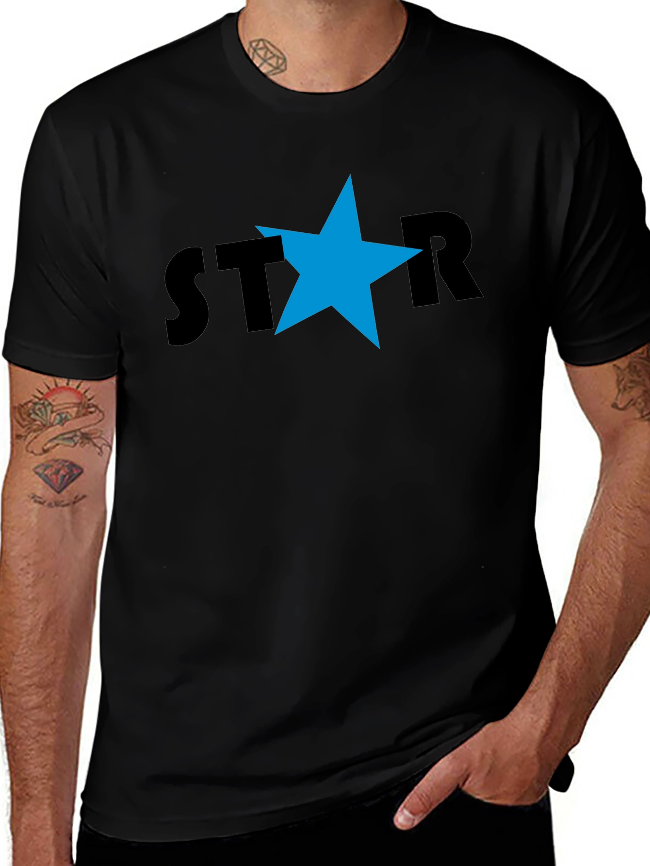 Star Graphic Black T-Shirt - Casual Cool Style