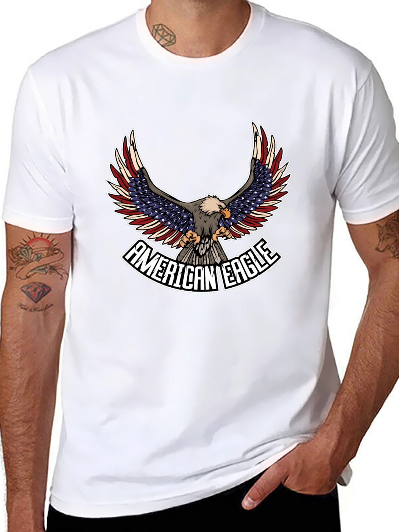 American Eagle Graphic Print Black T-Shirt