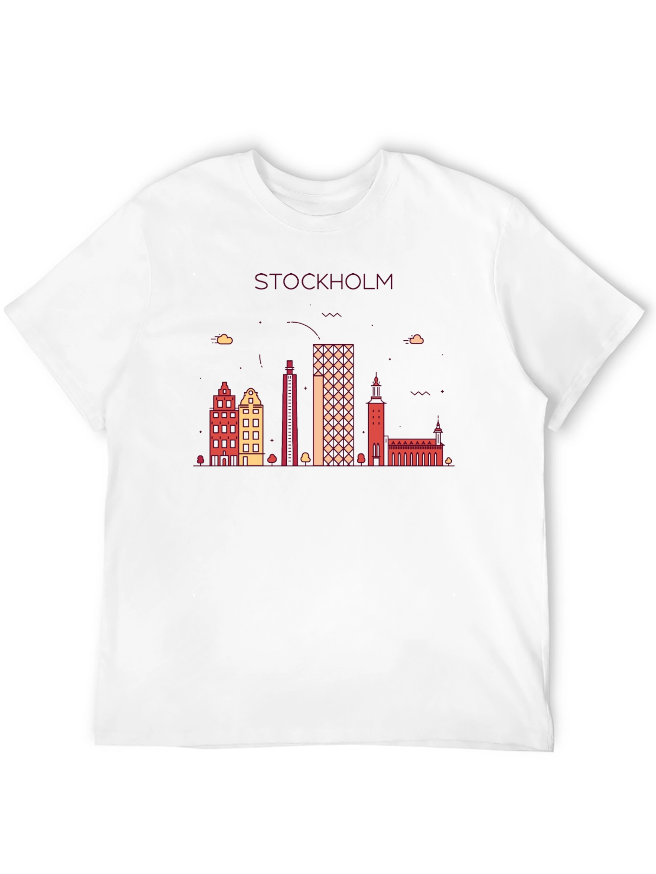 Stockholm Skyline Graphic T-Shirt - Black