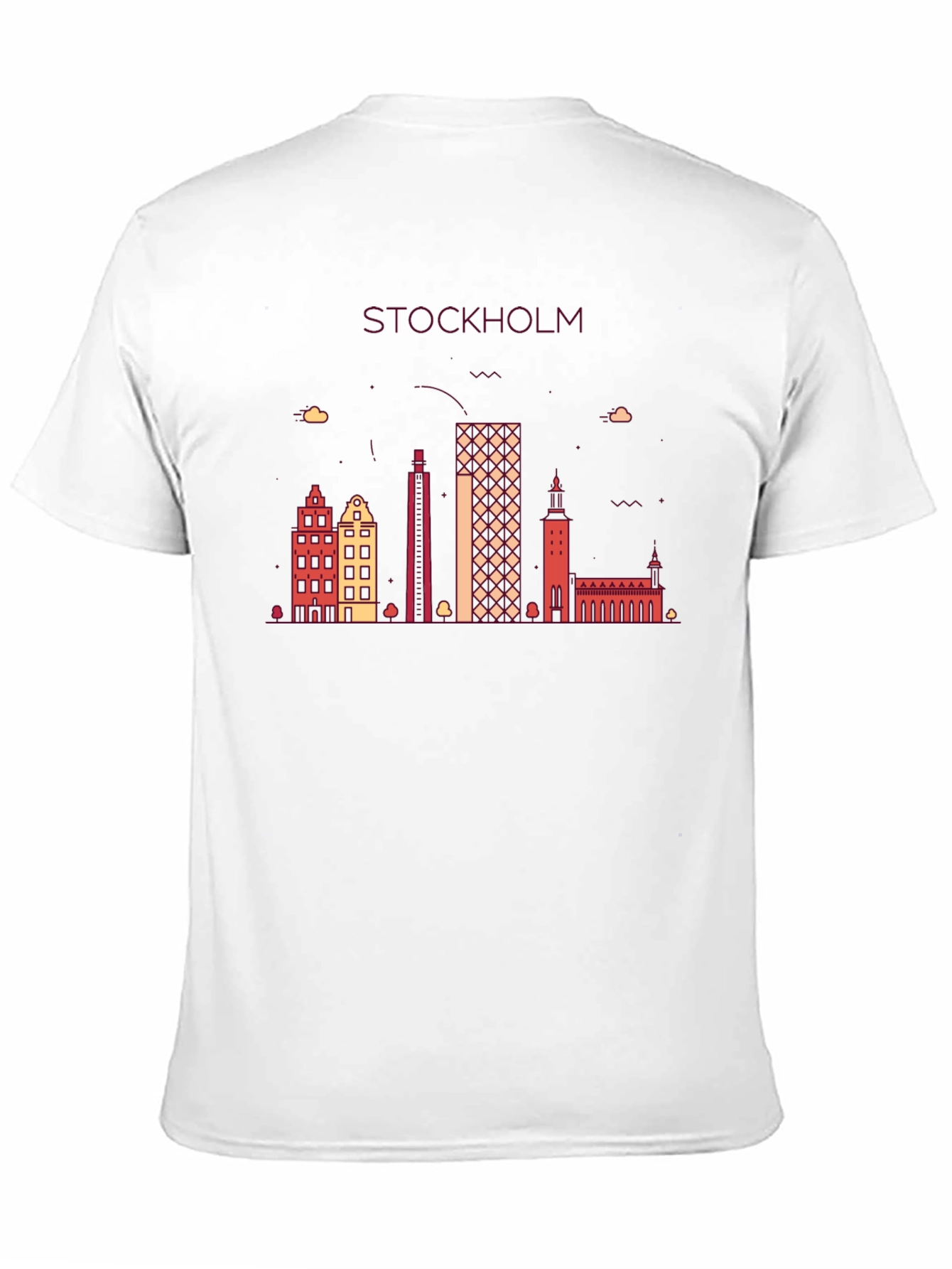 Stockholm Skyline Graphic T-Shirt - Black