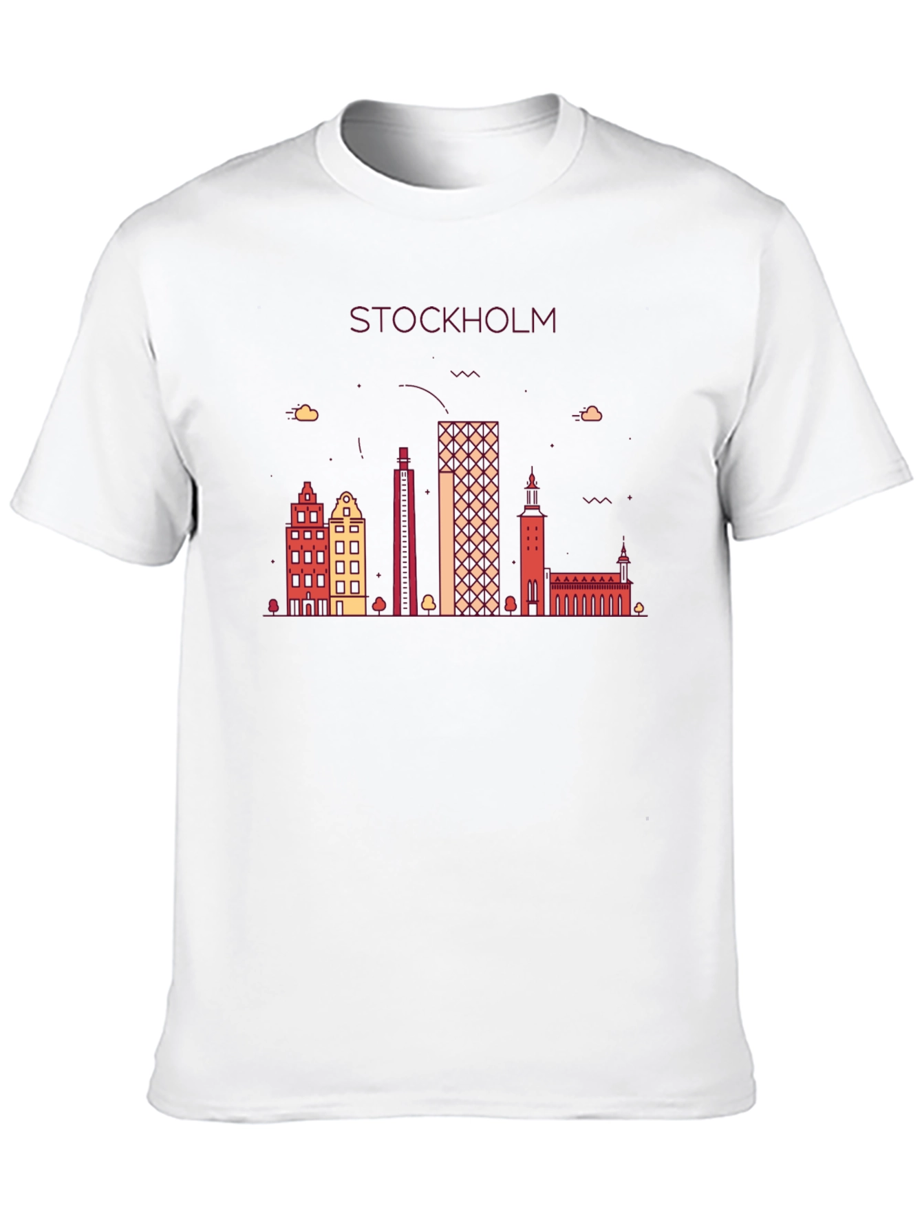 Stockholm Skyline Graphic T-Shirt - Black