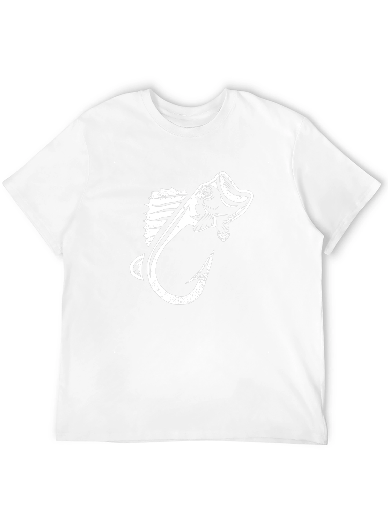 Fishing Hook & Bass Graphic Tee - Black