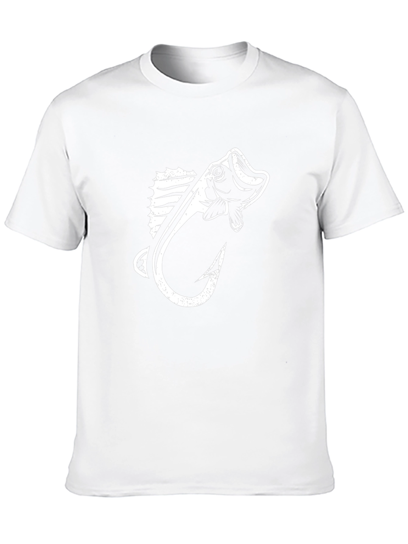 Fishing Hook & Bass Graphic Tee - Black
