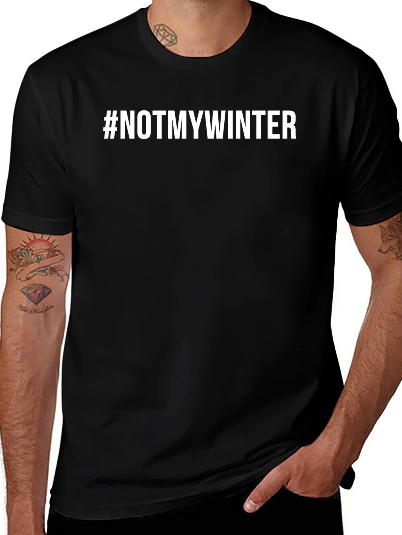 #NotMyWinter Graphic Tee - Black Cotton Blend