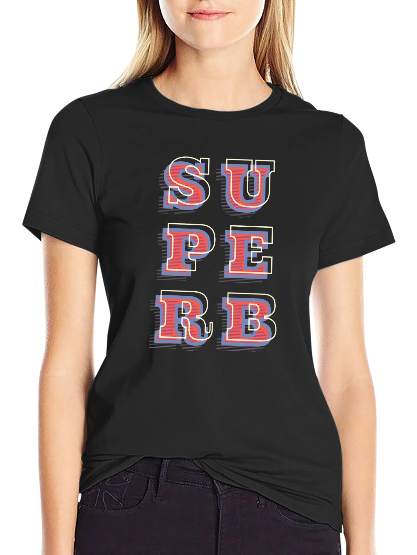 Superbe Graphic T-Shirt - Black Cotton Blend