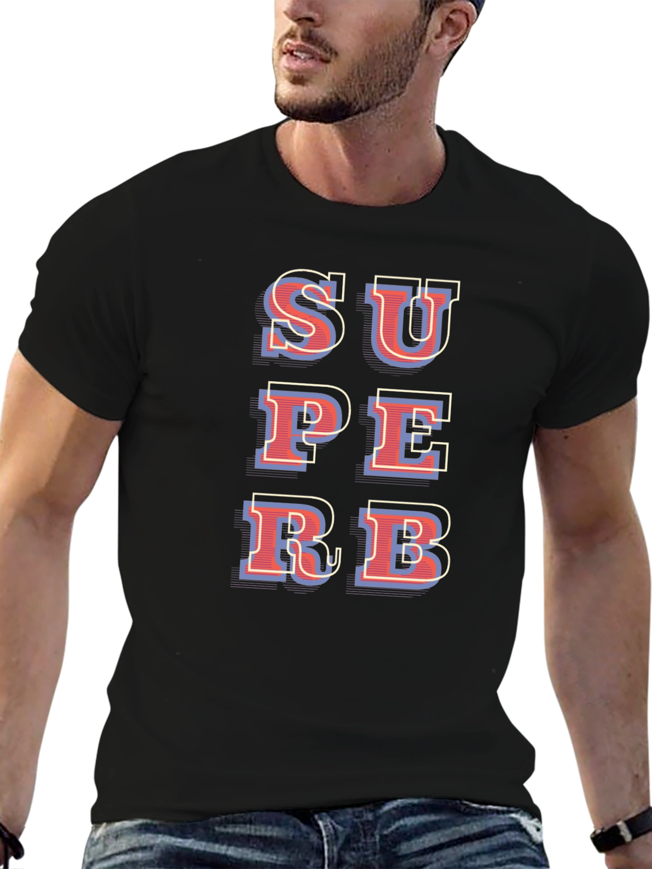 Superbe Graphic T-Shirt - Black Cotton Blend