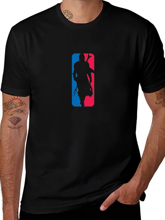 Mandalorian NBA Logo Black T-Shirt