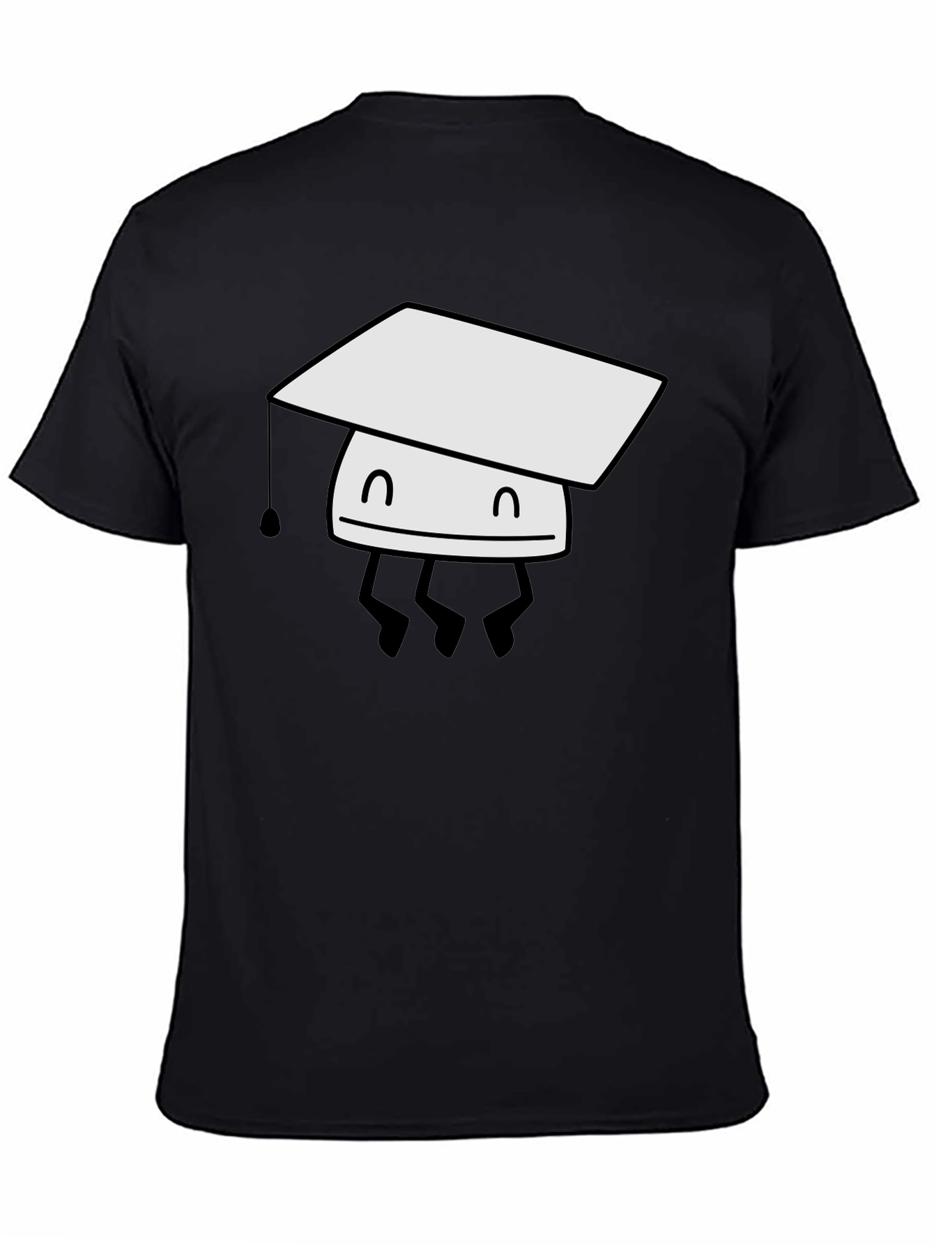 Graduation Bot T-Shirt - Black Cotton Tee