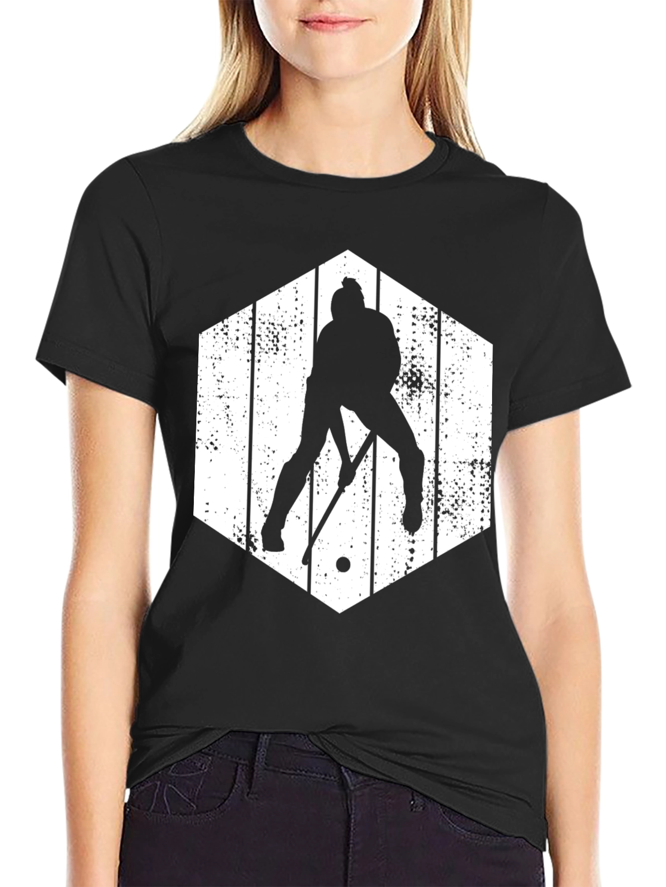 Hockey Player Graphic Tee - Stylish Sports Shirt