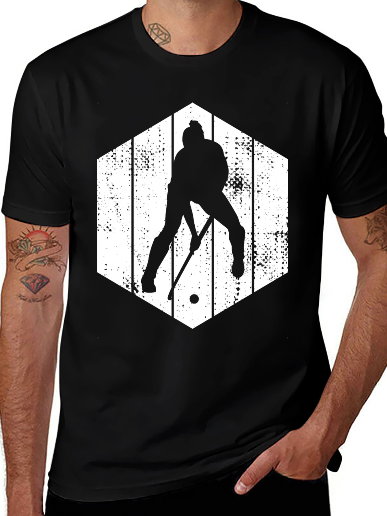 Hockey Player Graphic Tee - Stylish Sports Shirt