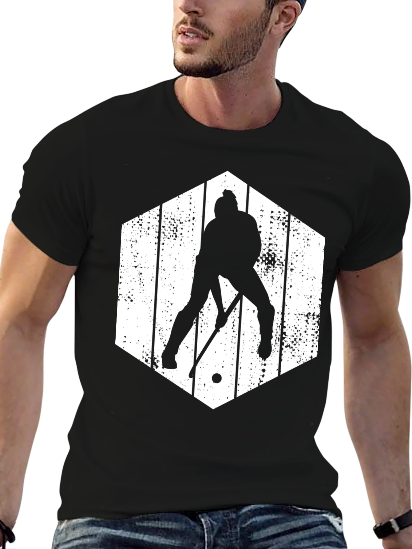Hockey Player Graphic Tee - Stylish Sports Shirt