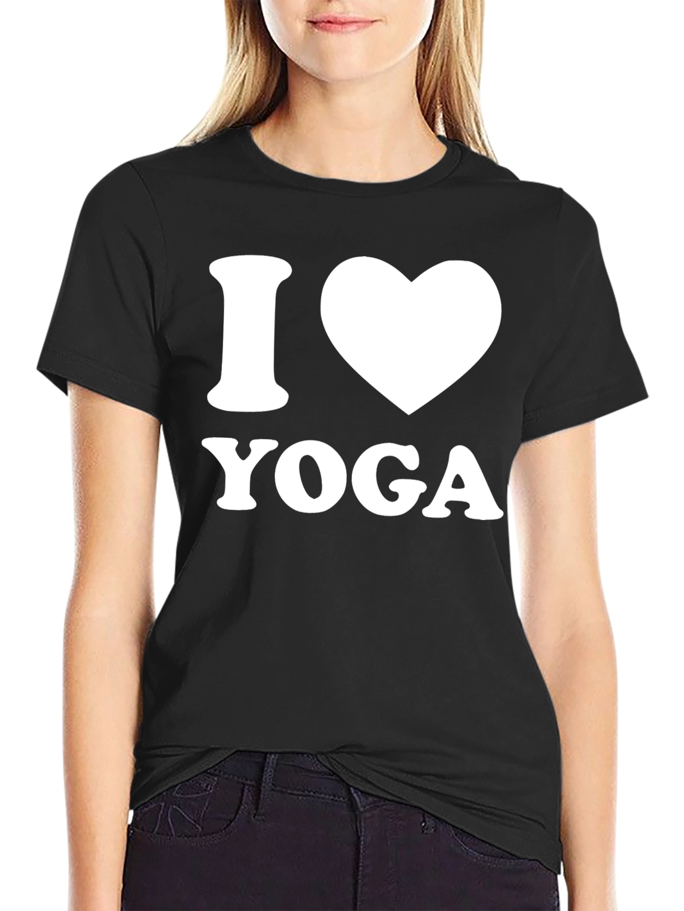 I Heart Yoga T-Shirt - Black Cotton Tee