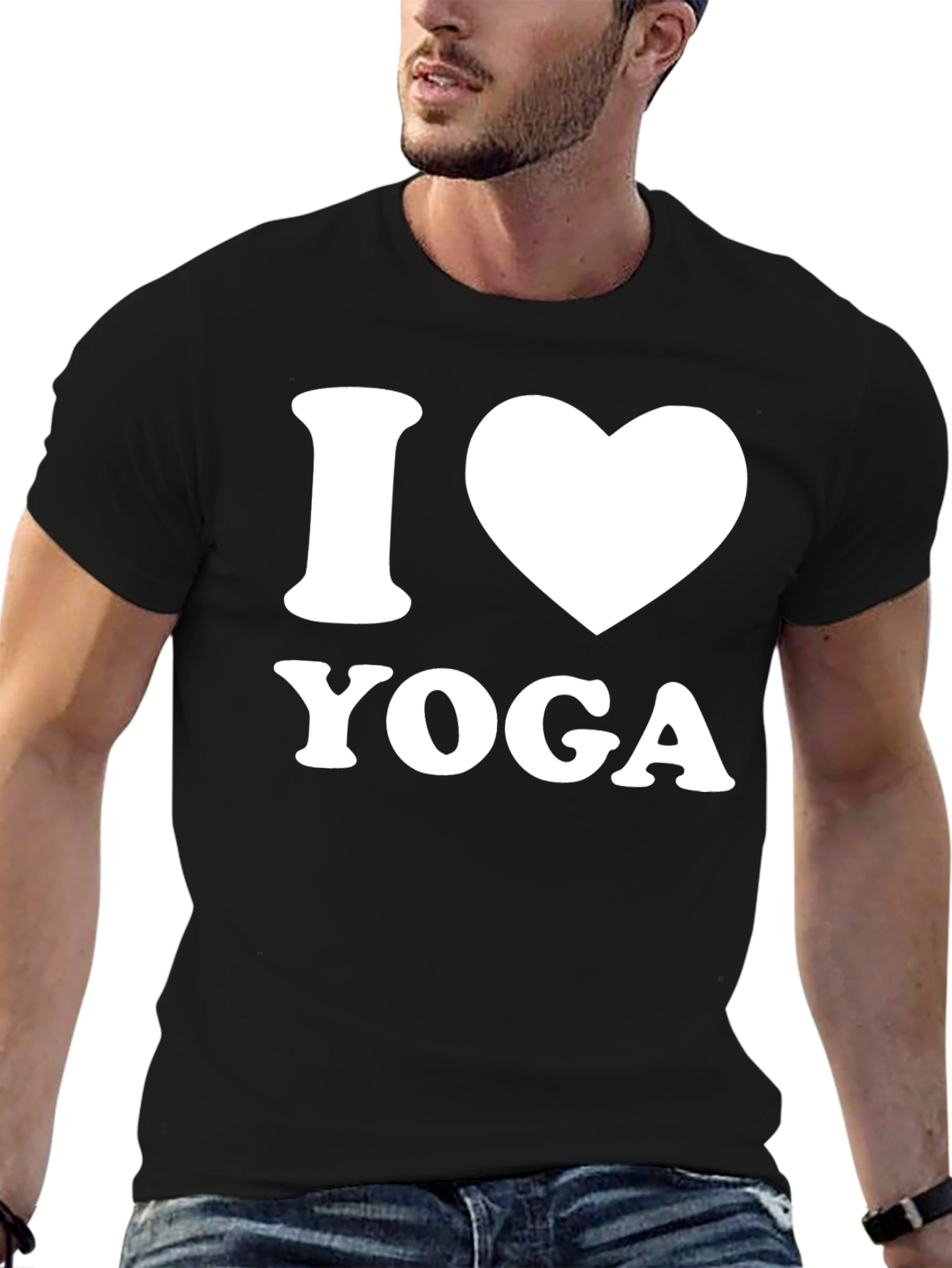 I Heart Yoga T-Shirt - Black Cotton Tee