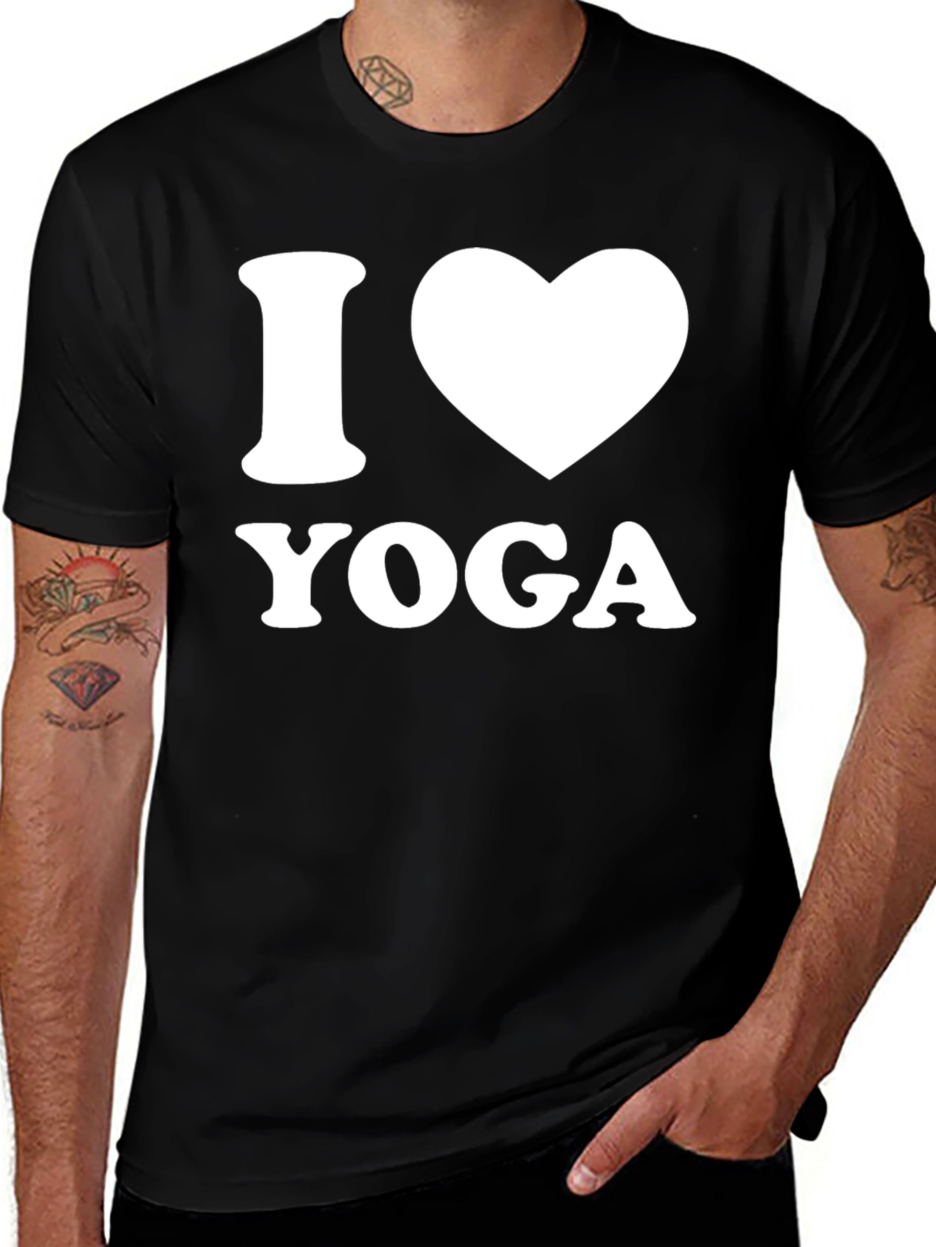 I Heart Yoga T-Shirt - Black Cotton Tee