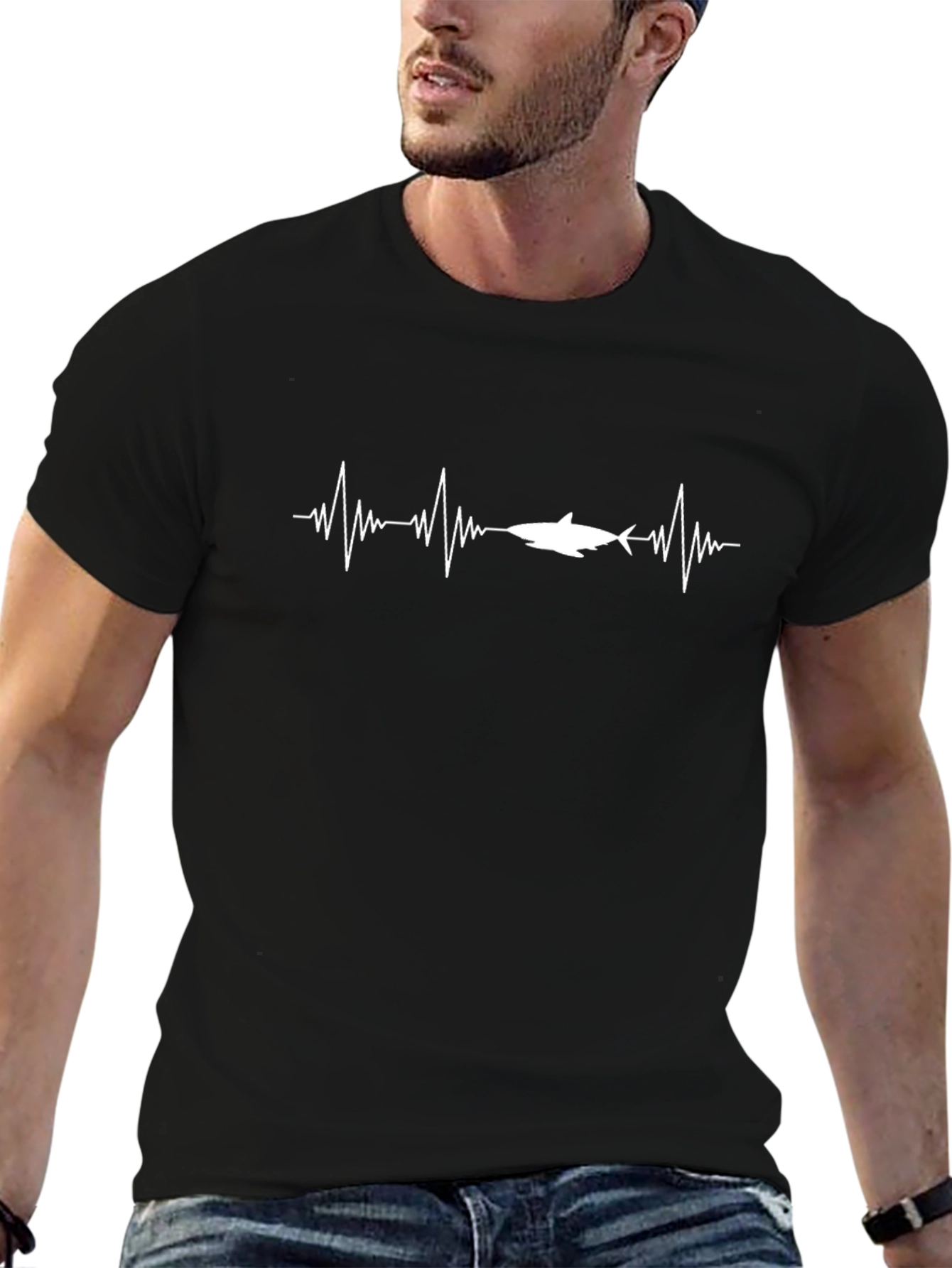 Shark Heartbeat Graphic T-Shirt