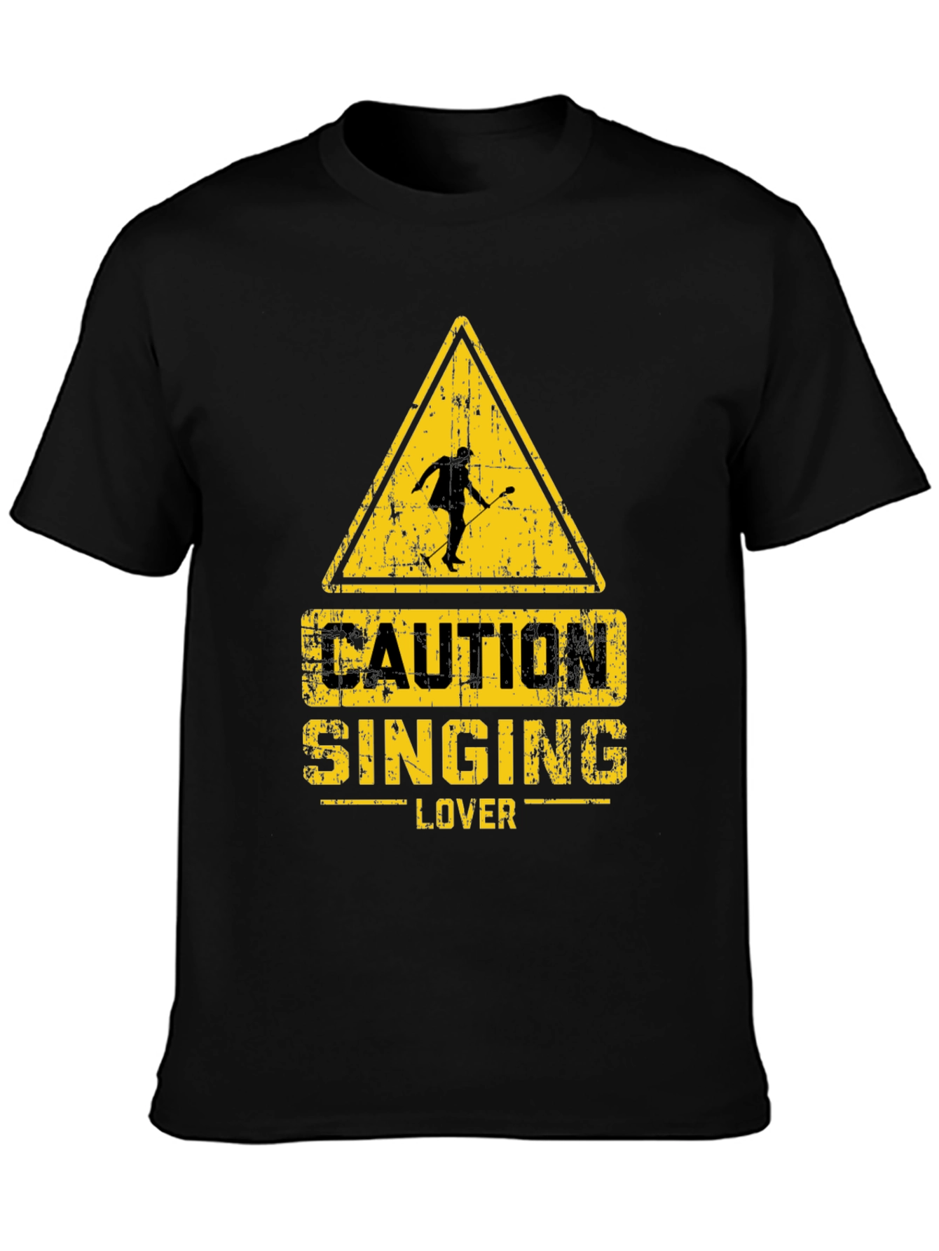 Caution Singing Lover Black T-Shirt