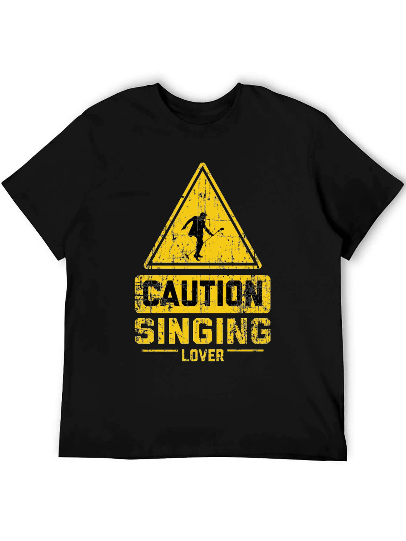 Caution Singing Lover Black T-Shirt