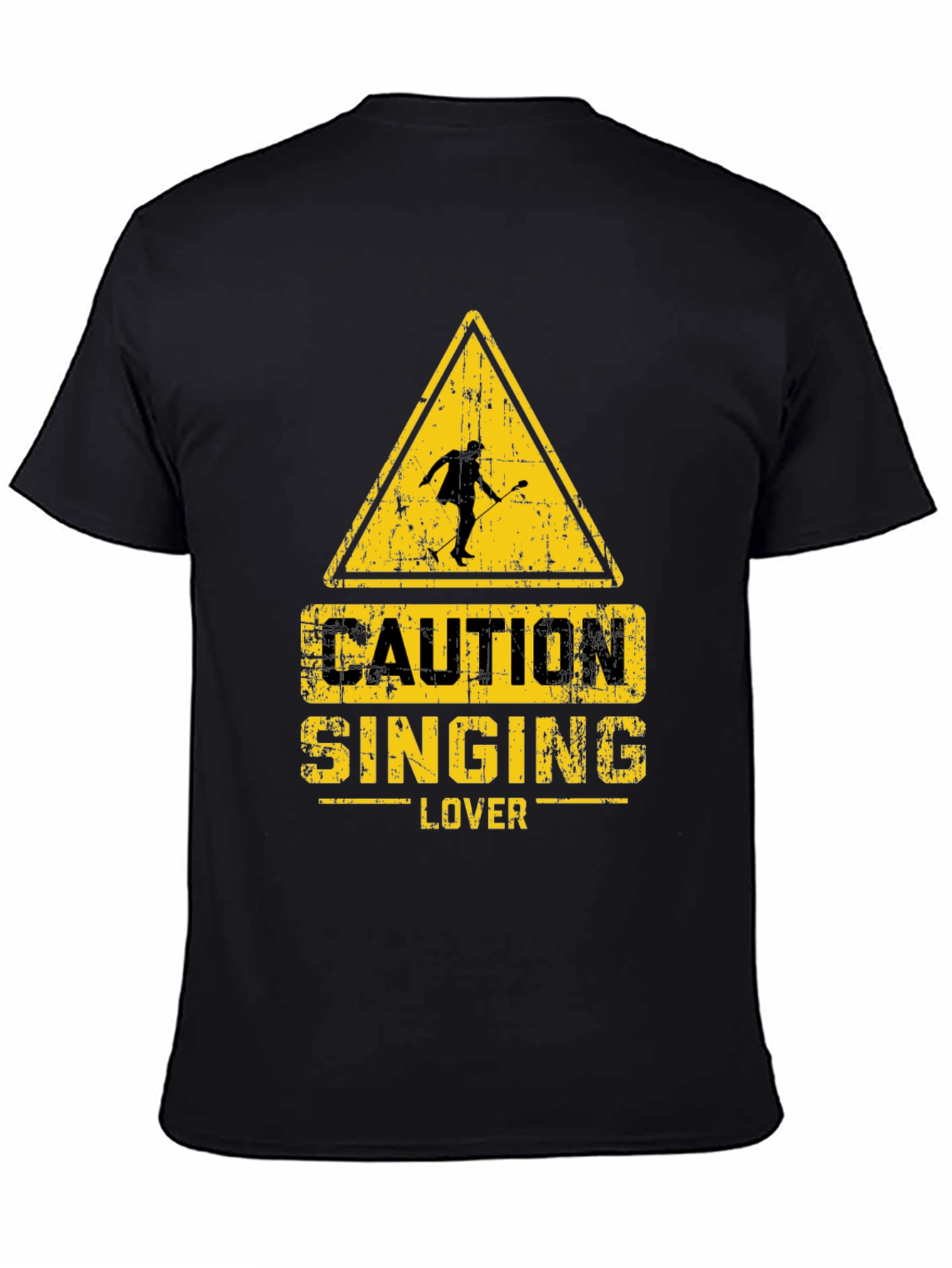 Caution Singing Lover Black T-Shirt