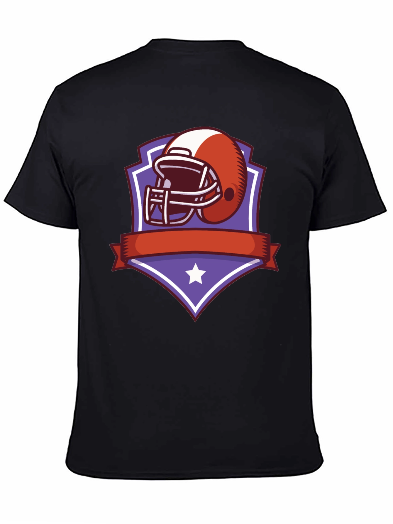 Football Helmet Shield Graphic Tee - Black
