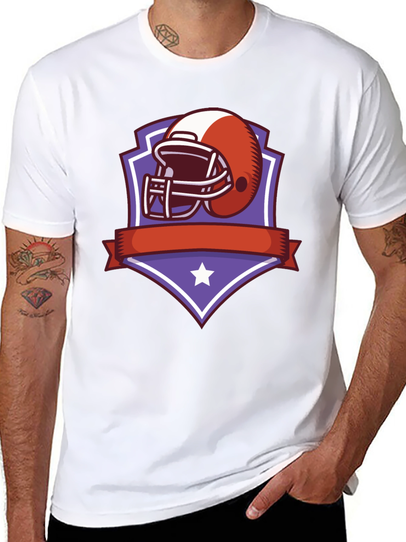 Football Helmet Shield Graphic Tee - Black