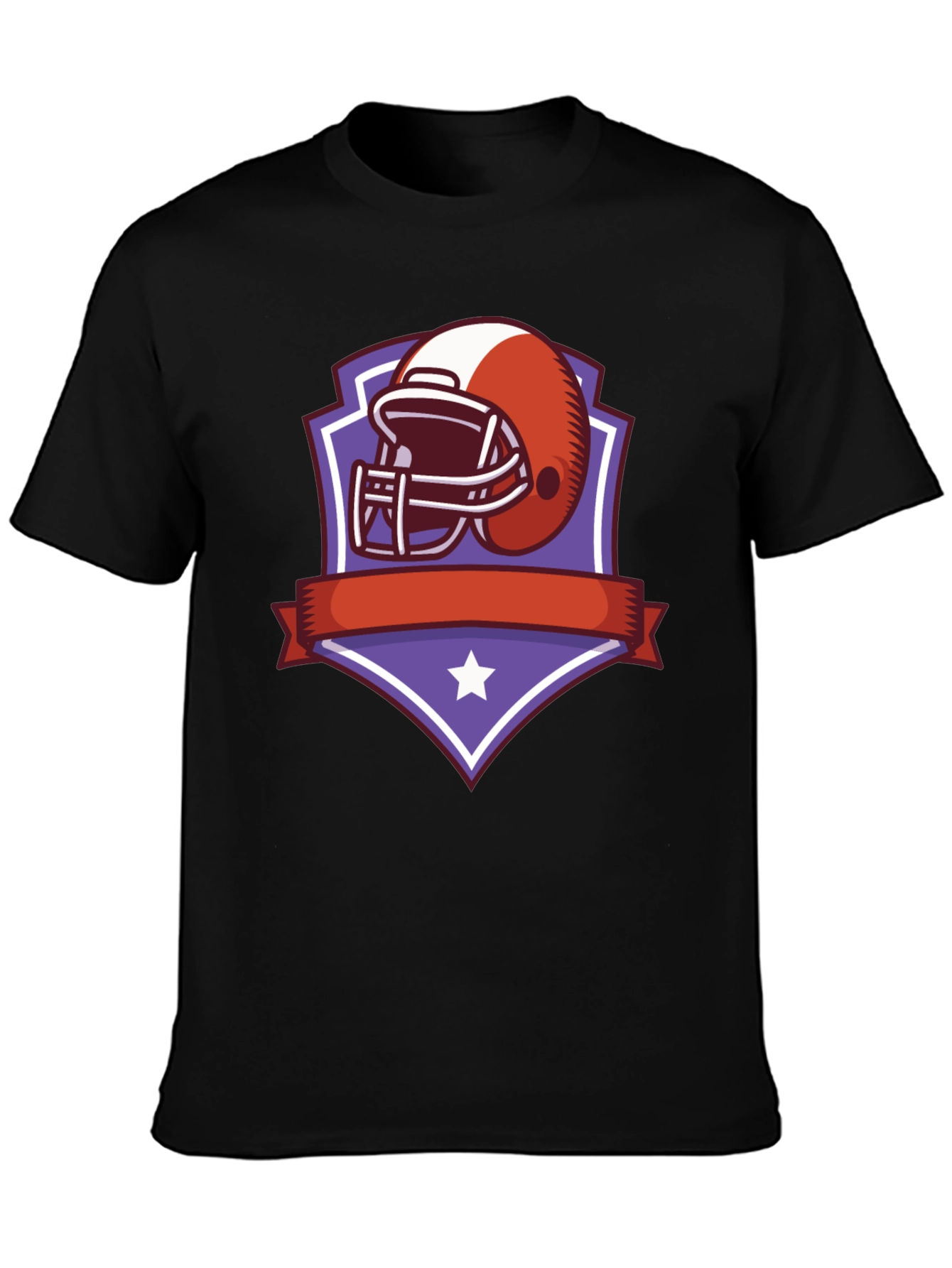 Football Helmet Shield Graphic Tee - Black