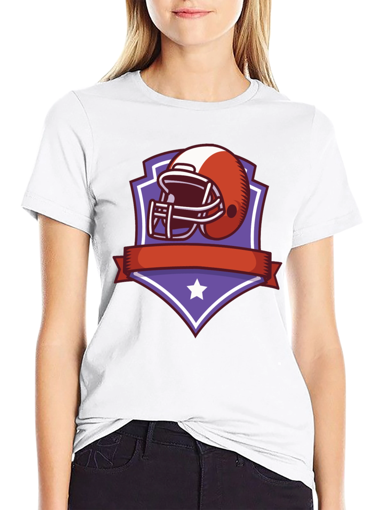 Football Helmet Shield Graphic Tee - Black