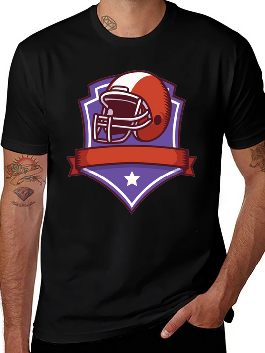 Football Helmet Shield Graphic Tee - Black