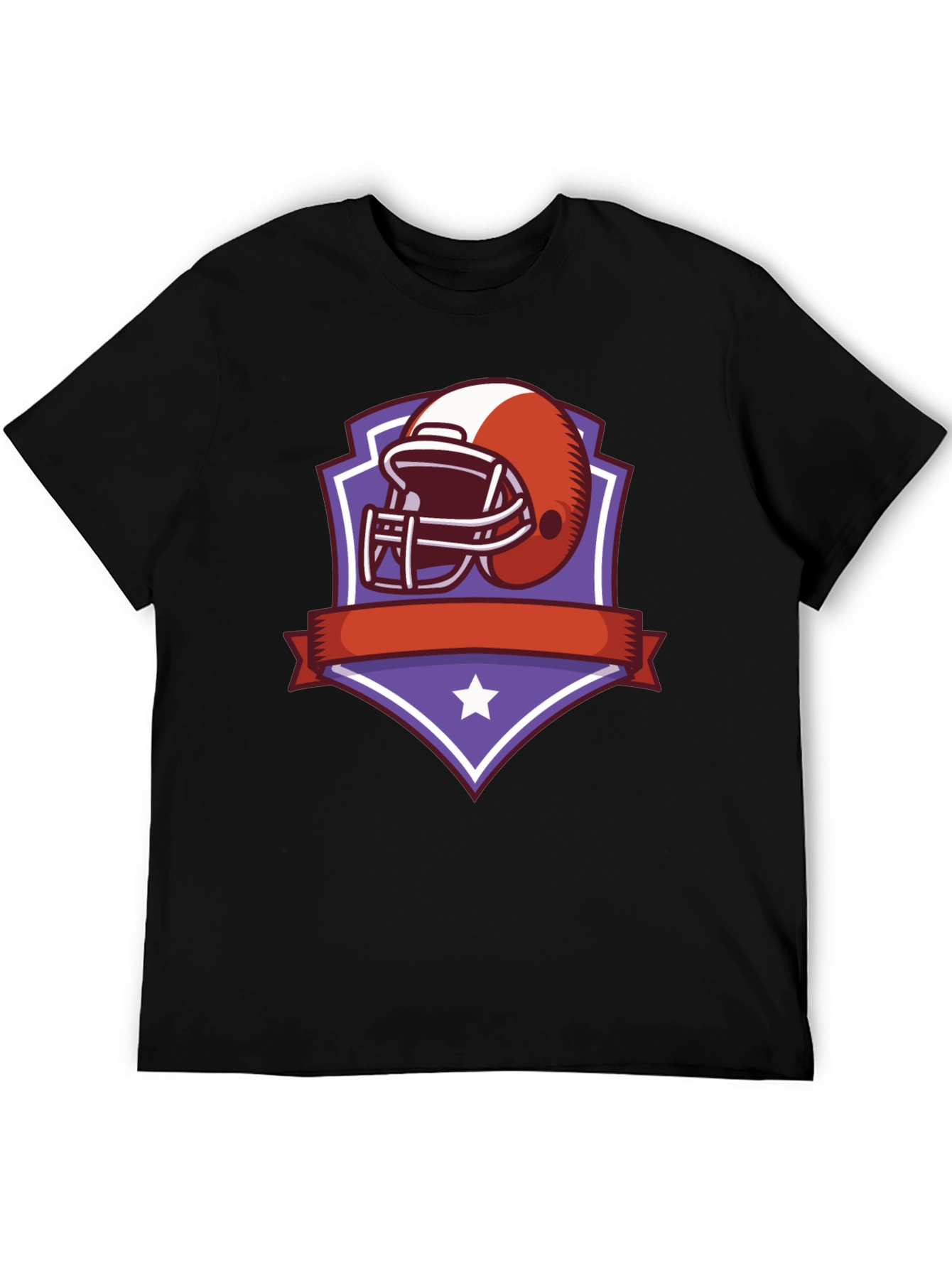 Football Helmet Shield Graphic Tee - Black