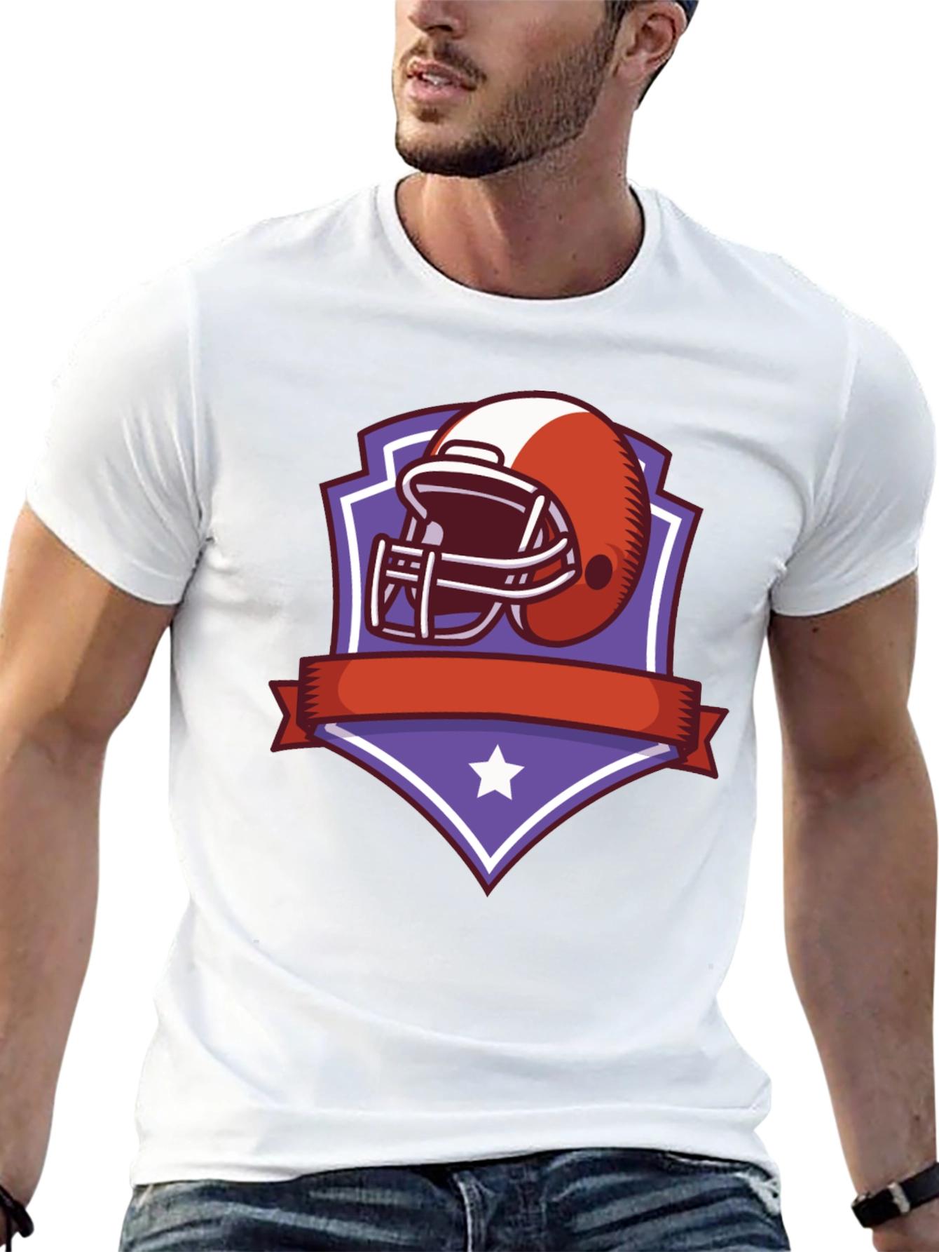 Football Helmet Shield Graphic Tee - Black