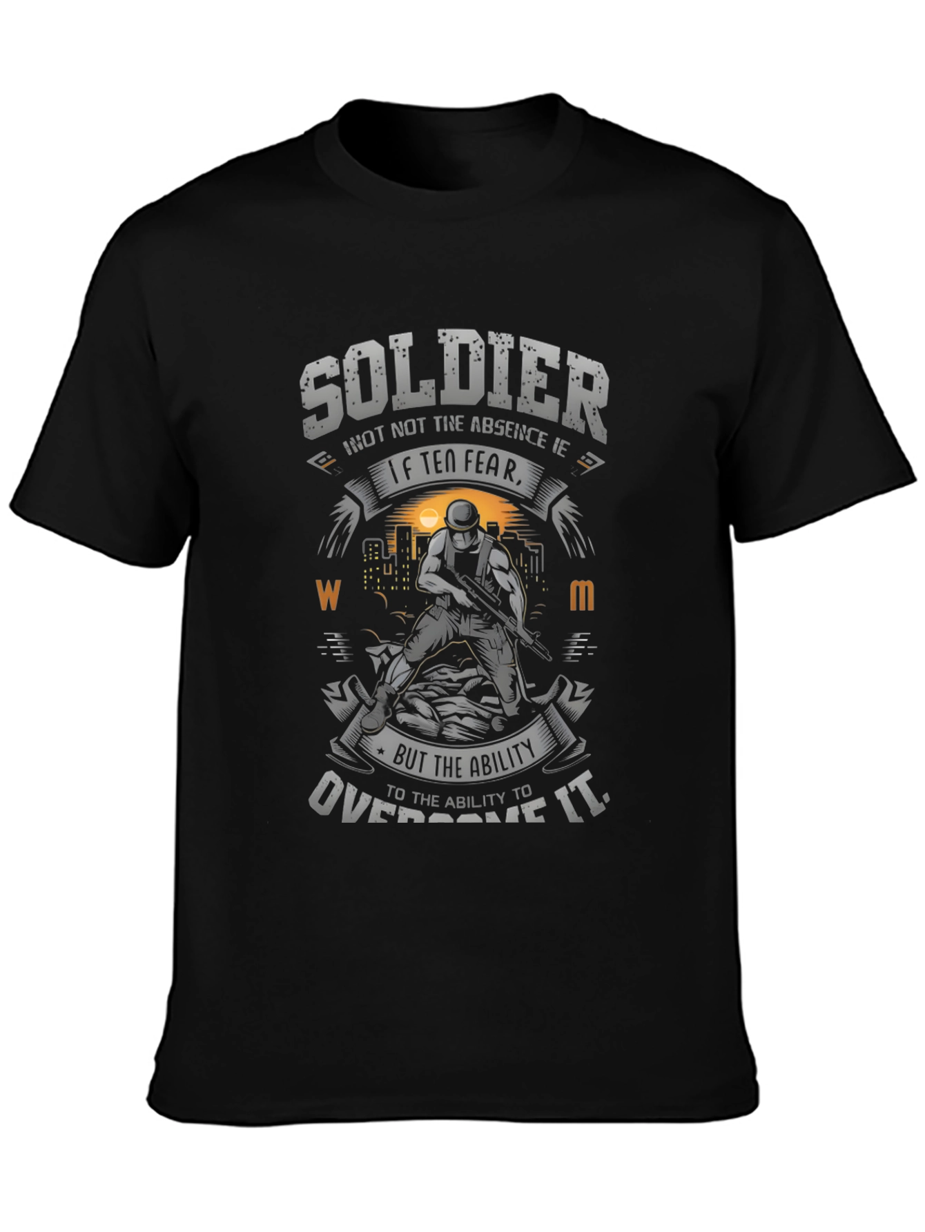 Soldier Graphic Print T-Shirt - Fear Overcome