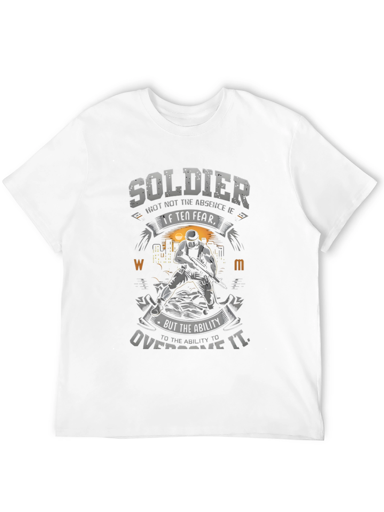 Soldier Graphic Print T-Shirt - Fear Overcome