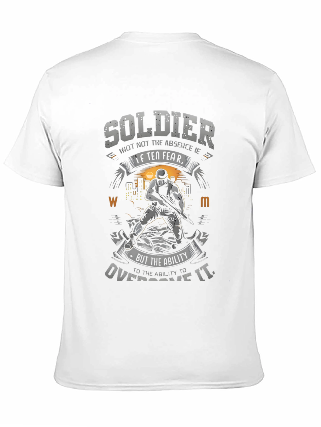 Soldier Graphic Print T-Shirt - Fear Overcome