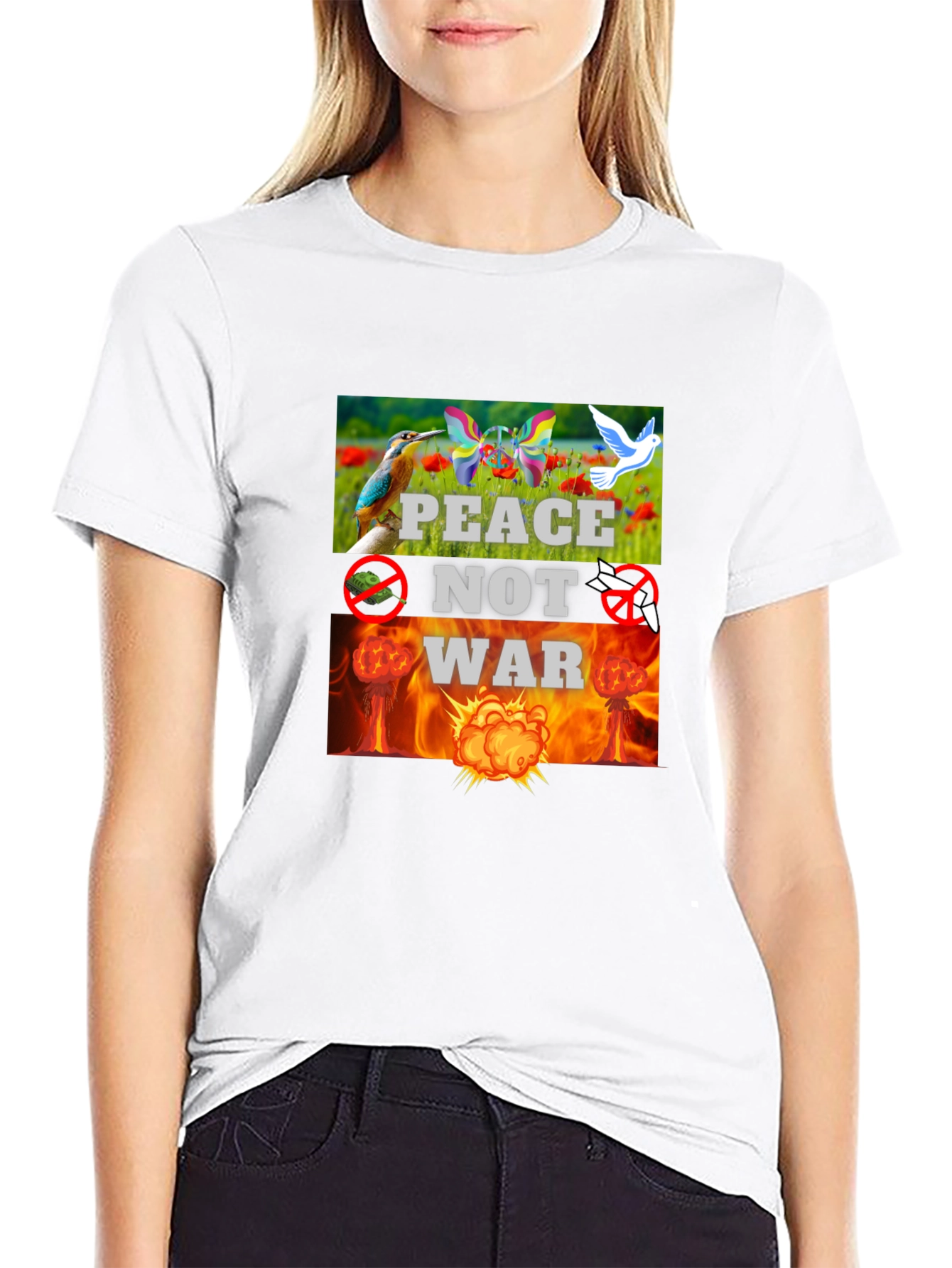 Peace Not War Graphic T-Shirt